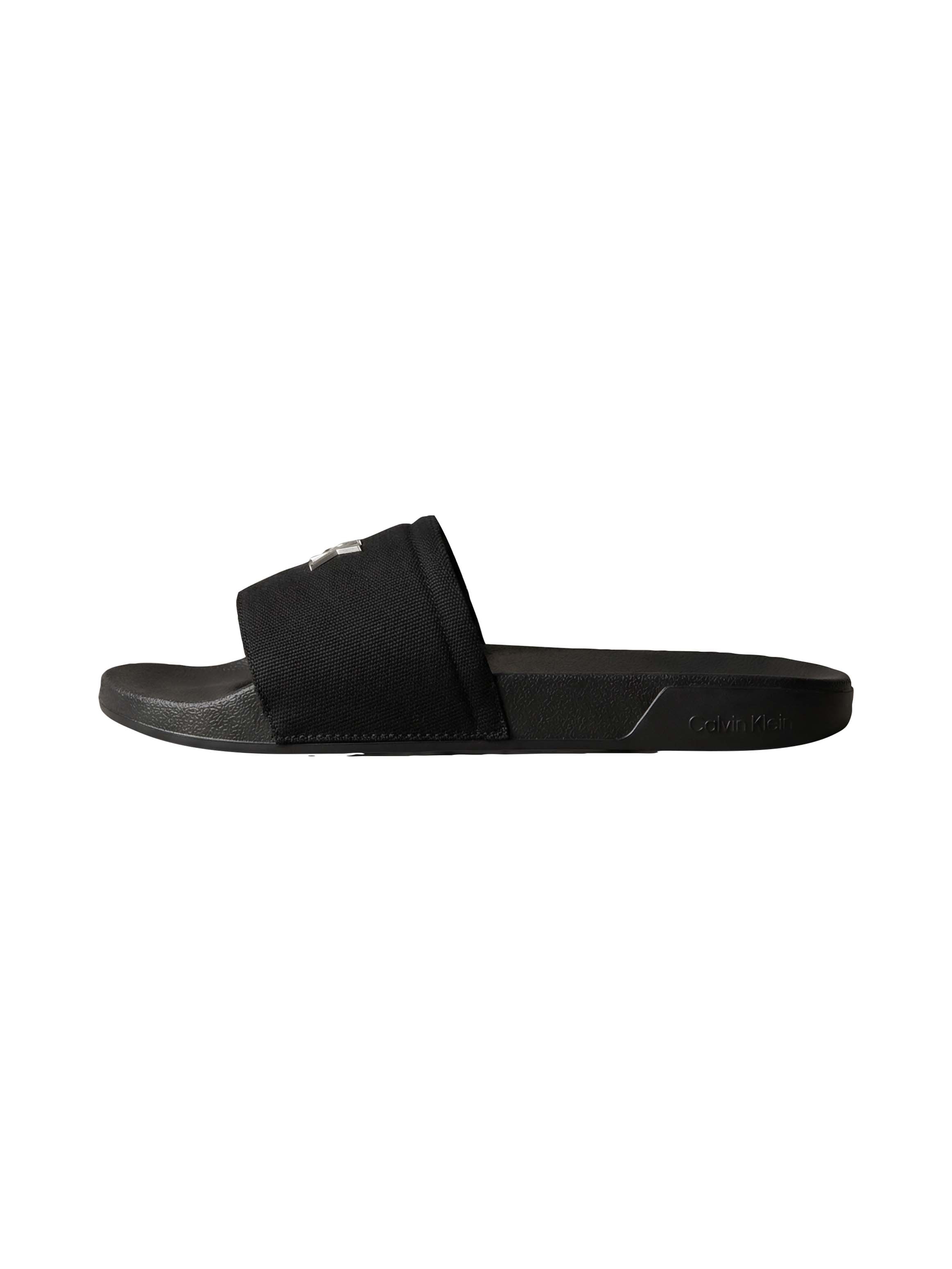 Calvin Klein Pantolette »ESS SLIDE CANVAS HDW«  Strandschuh, Badeschuh, Flat mit Logo