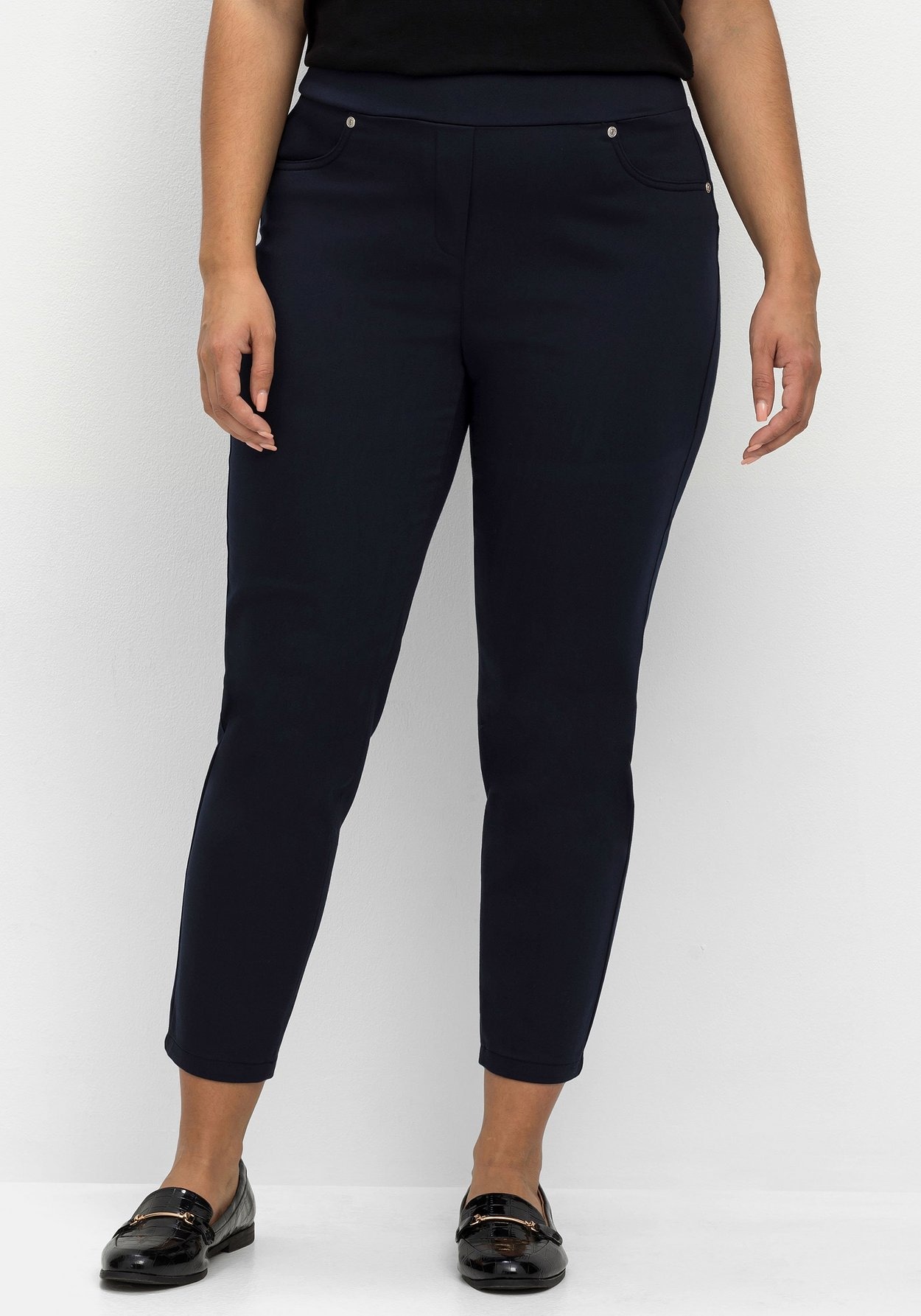 Sheego Schlupfhose »7/8-Hose aus elastischem Baumwoll-Mix«