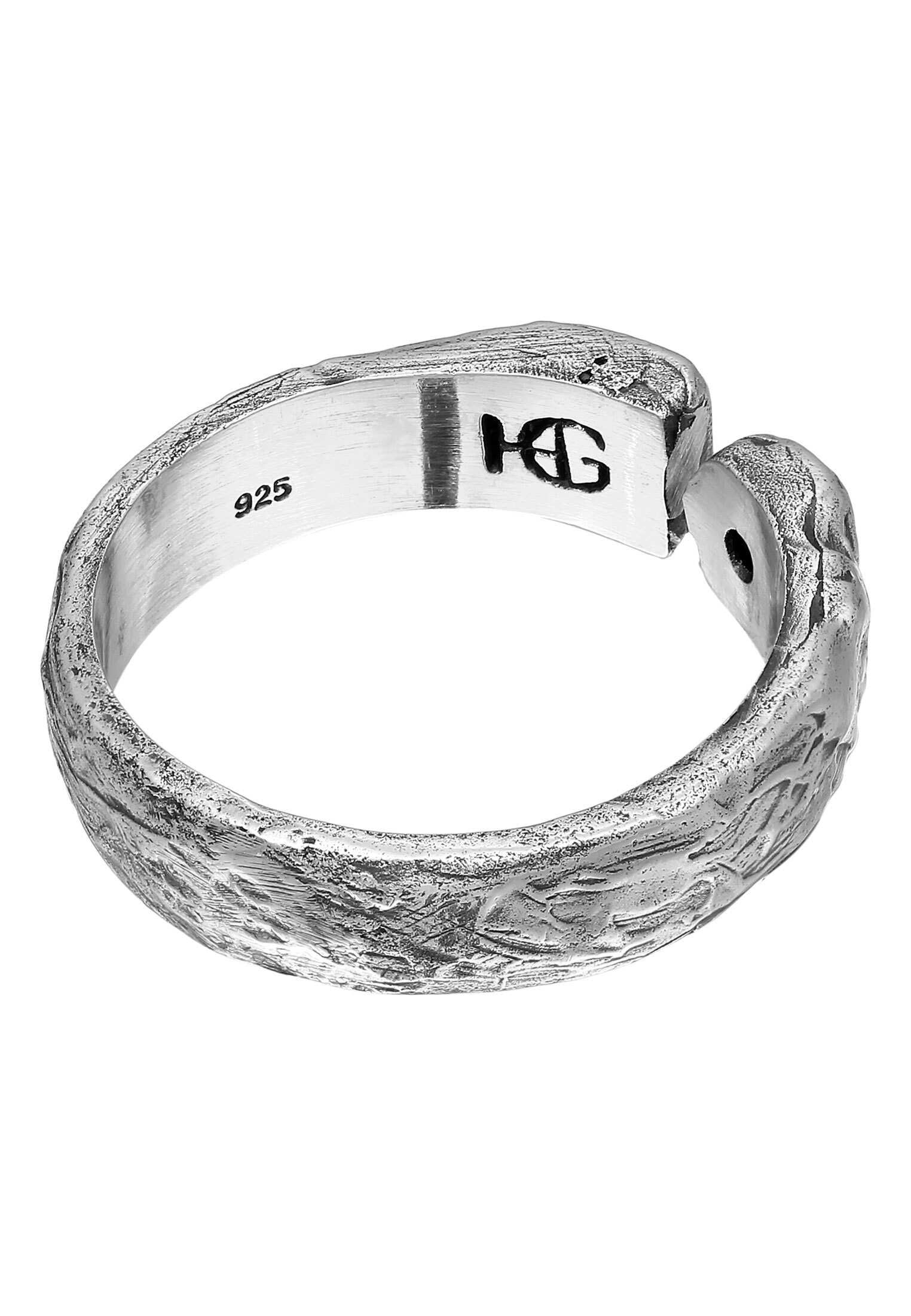 HAZE & GLORY Silberring »Ring Lava Schwarz Bandring 925 Sterling Silber«