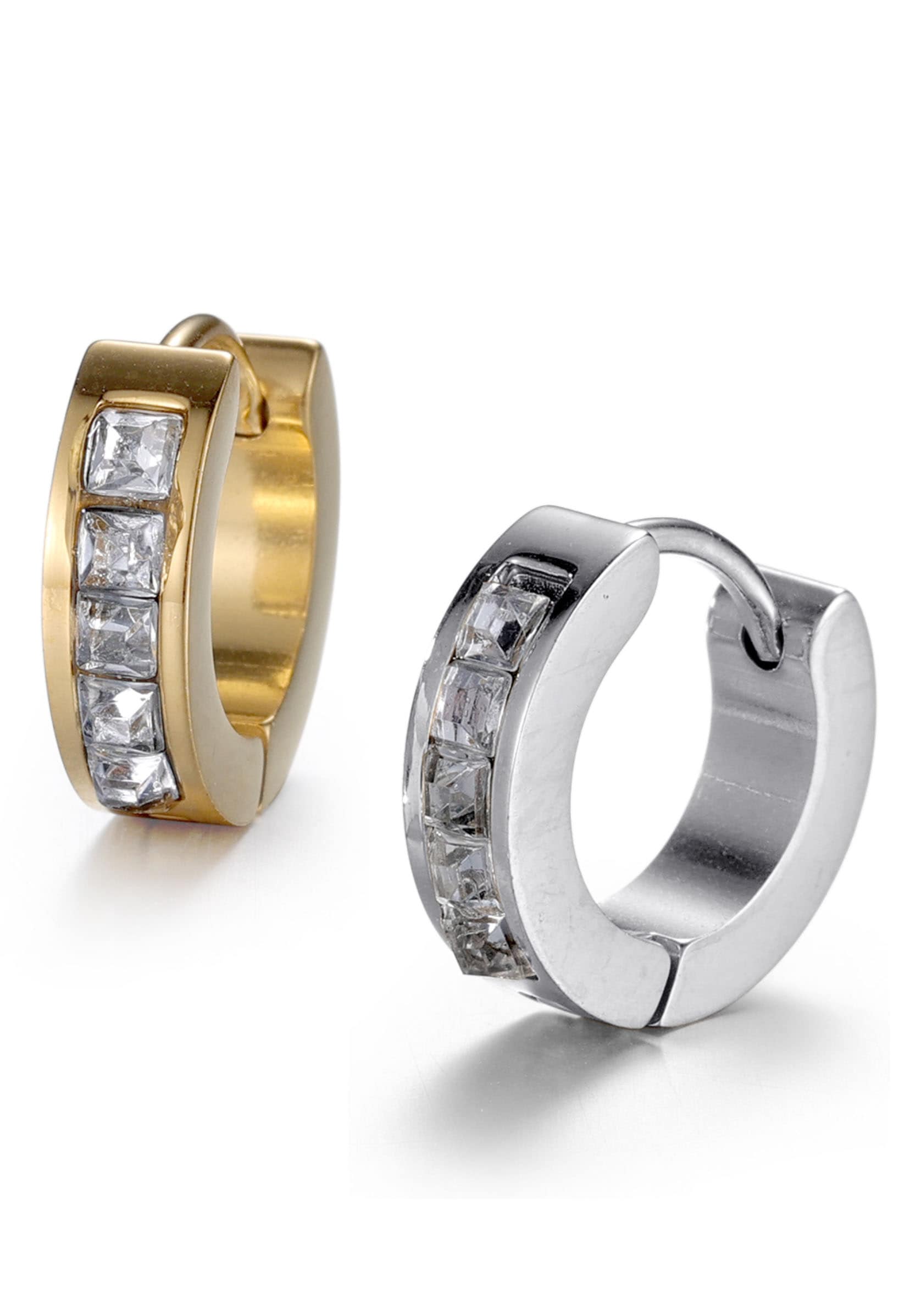 Firetti Creolen-Set "Multipack Schmuck Geschenk Ohrschmuck Creolenset" mit Zirkonia (synth.)