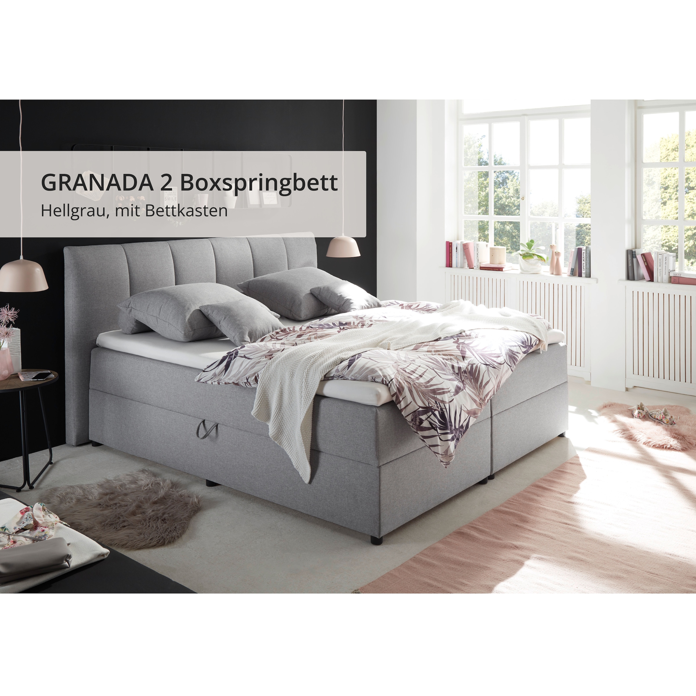 ED EXCITING DESIGN Boxbett »"Granada"  inkl. Bettkasten und Topper« erhältlich in den Größen 120x200cm, 160x200cm & 180x200cm