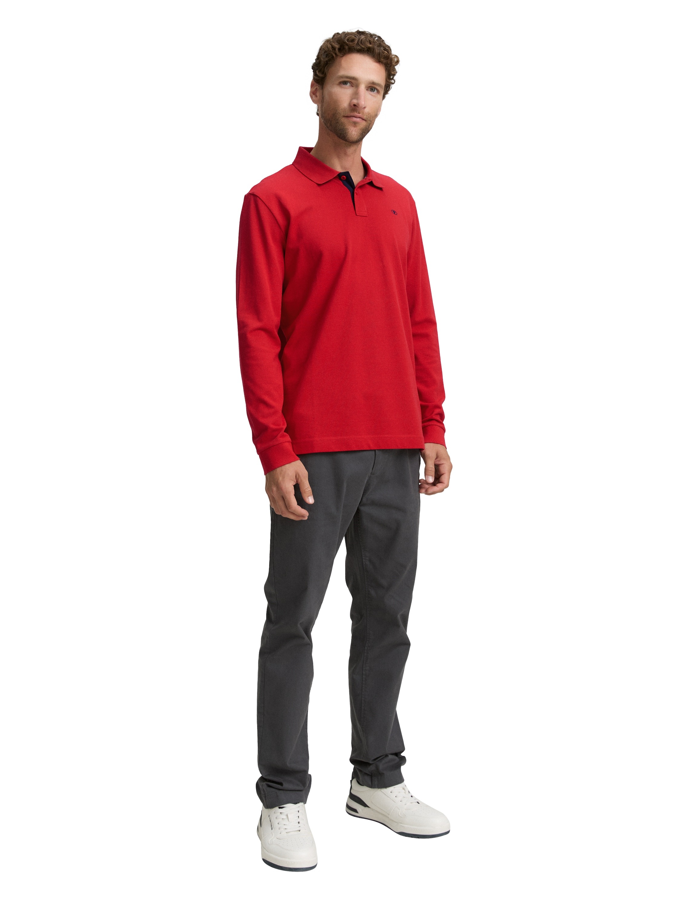 TOM TAILOR Langarm-Poloshirt, mit Logo-Stickerei