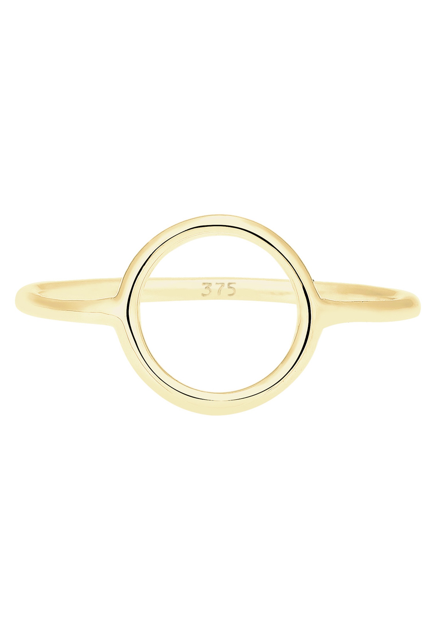 Elli Premium Silberring »Ring Geo Trend Look Kreis Statement 375 Gelbgold«