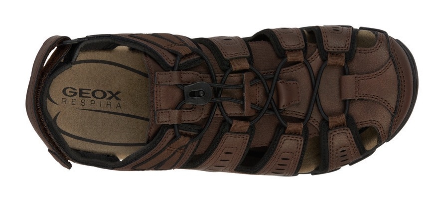 Geox Sandale »UOMO SANDAL STRADA C«, Sommerschuh, Klettschuh, Outdoorsandale, mit Lederfußbett