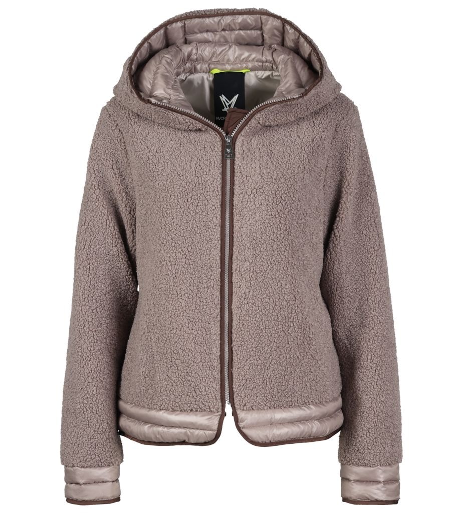Fuchs Schmitt Plüschjacke »Plüschjacke«, mit Kapuze, Mit Rundhalsausschnitt