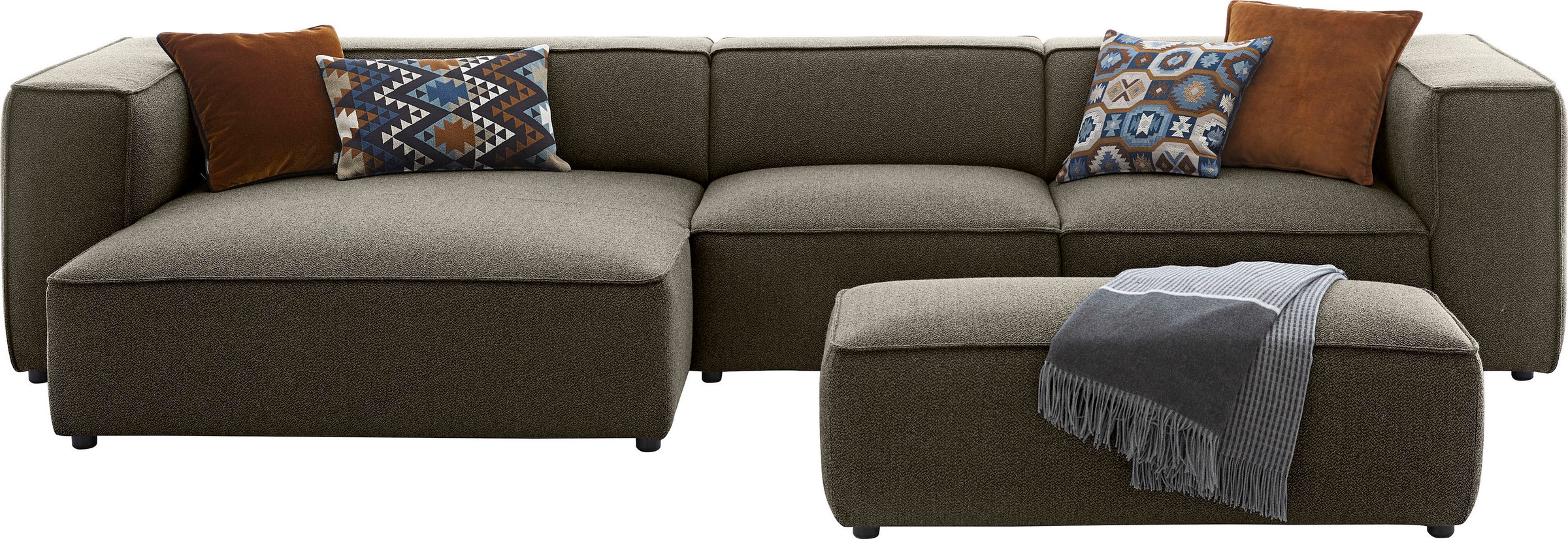 W.SCHILLIG Ecksofa »around-the-block«, mit eleganter Biese, mit Federkern, Breite 341 cm