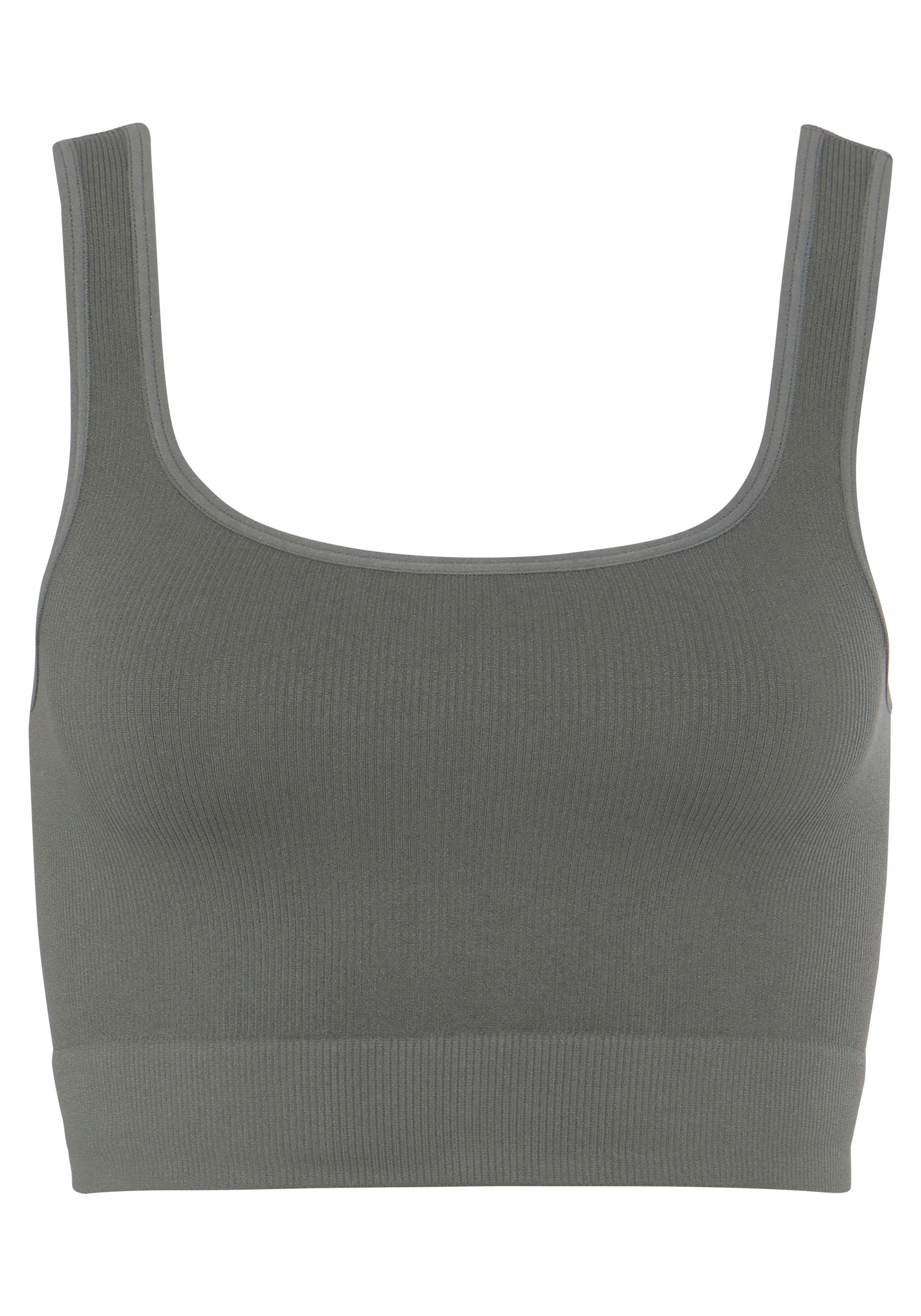 LASCANA Crop-Top, Seamless Top mit Rippstruktur