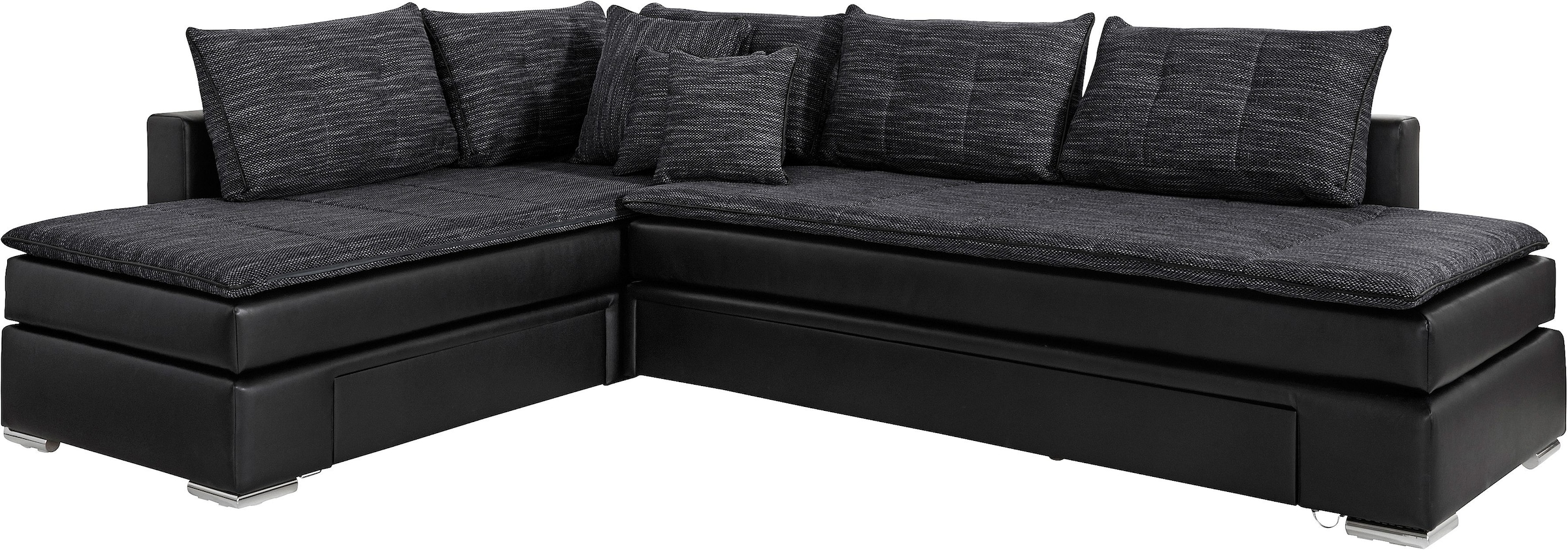 INOSIGN Ecksofa »Night & Day L-Form mit Dauer-Schlaffunktion ohne Armlehnen«, mit Boxspring-Bettfunktion 180x200 cm und Bettkasten, Dauerschläfer!