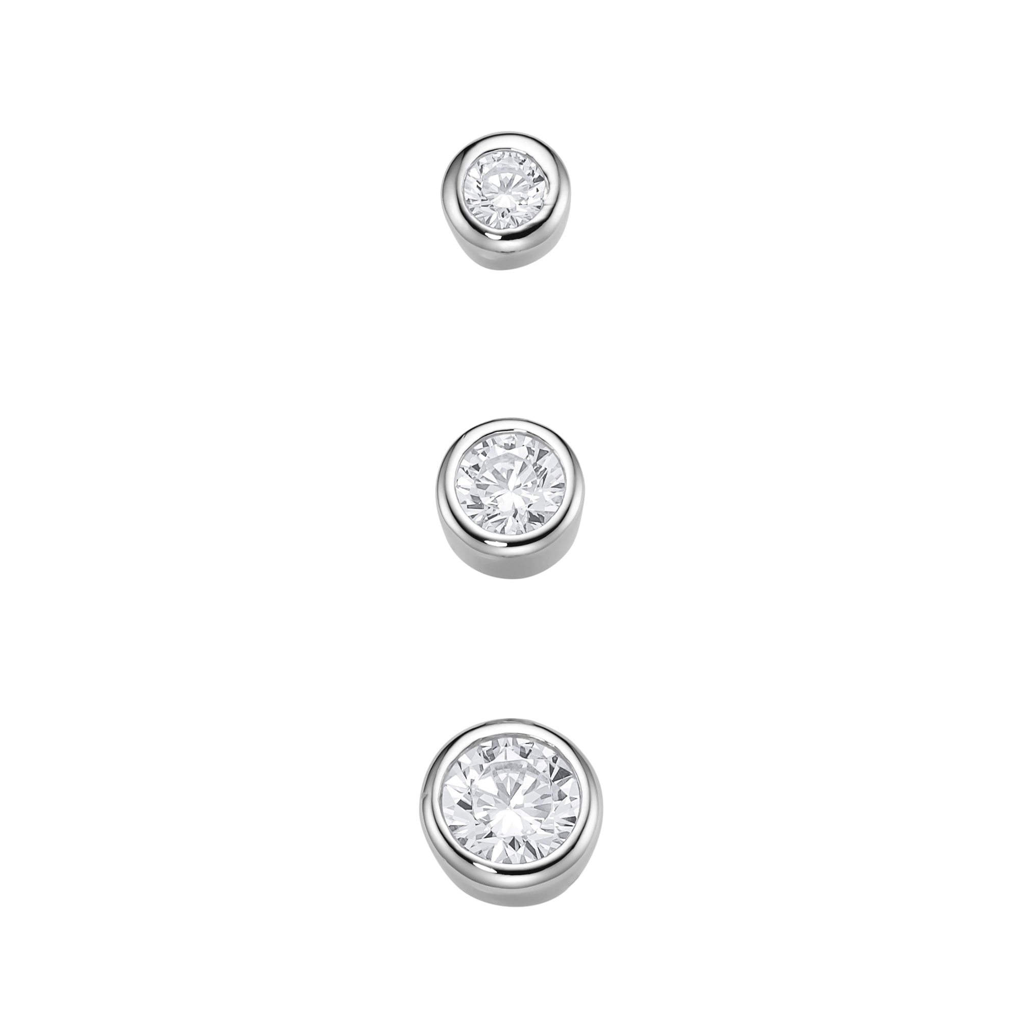Smart Jewel Schmuckset »Schmuckset Single Ohrstecker 3-er Set mit Zirkonia, Silber 925« ()
