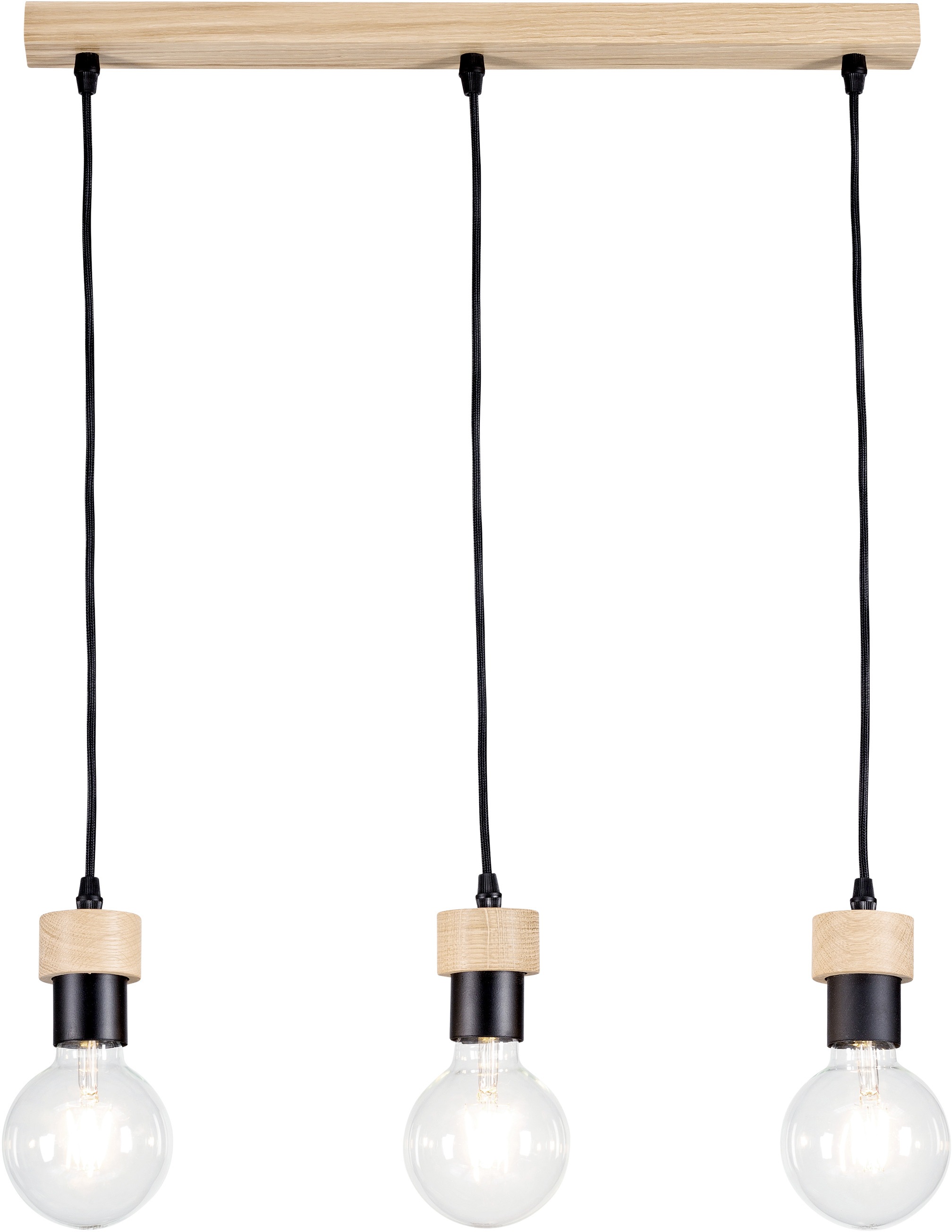 BRITOP LIGHTING Pendelleuchte »CLARTE«, 3 flammig, Leuchtmittel E27 | Leuchtmittel wechselbar-ohne Leuchtmittel, Naturprodukt aus Eichenholz
