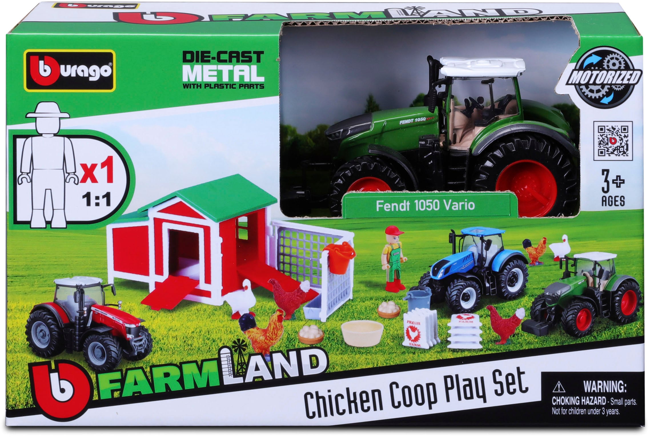 Bburago Spielwelt »Farmland, Hühnerstall«, inkl. FENDT Traktor
