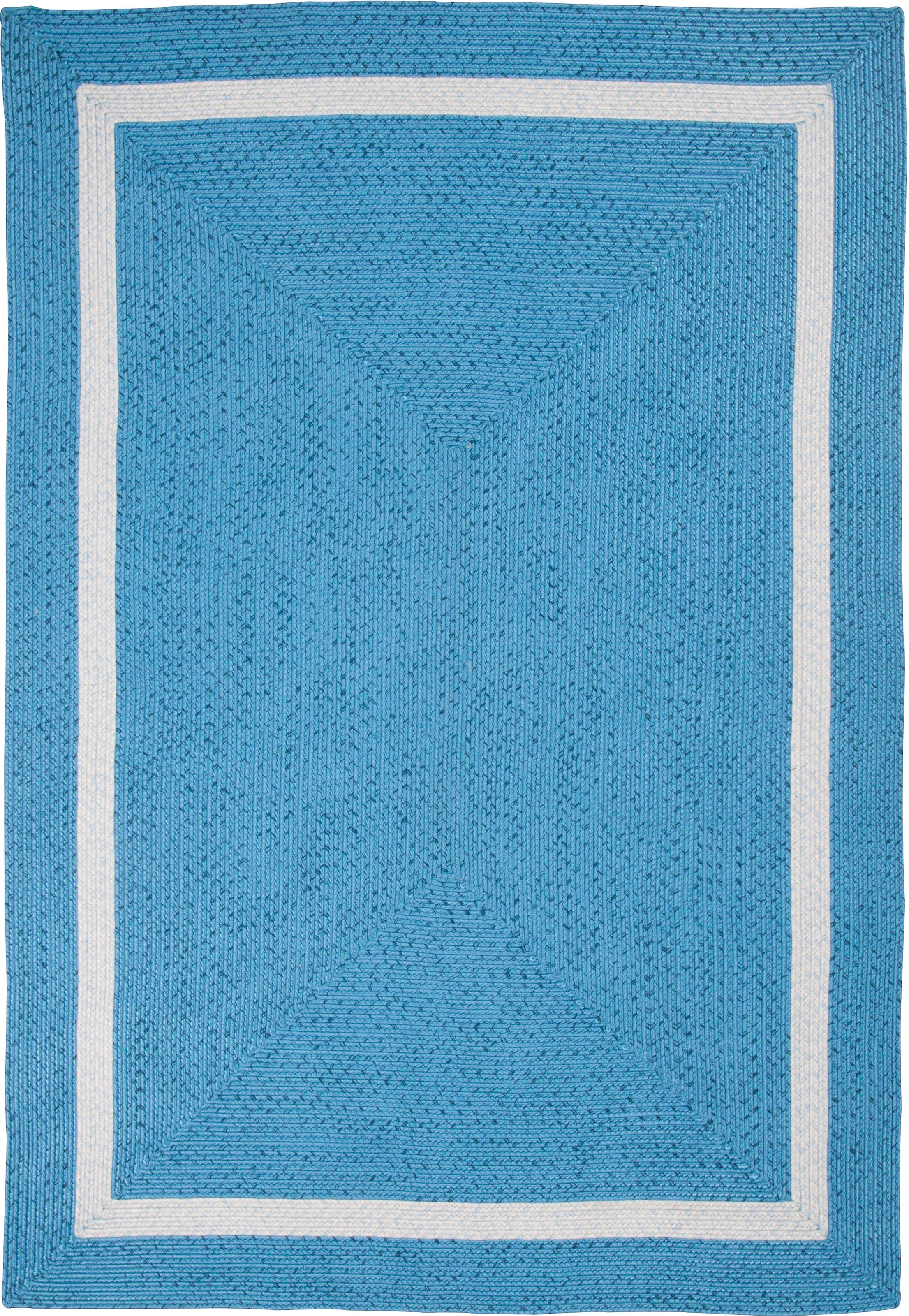 Gino Falcone Teppich »Benito« rechteckig 6 mm Höhe Flachgewebe, Uni Farben, mit Bordüre, In- und Outdoor geeignet