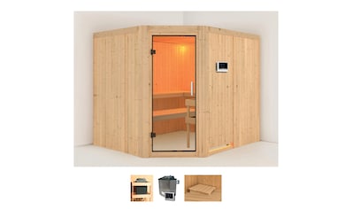 Sauna »Marit«, (Set), 9-kW-Ofen mit externer Steuerung