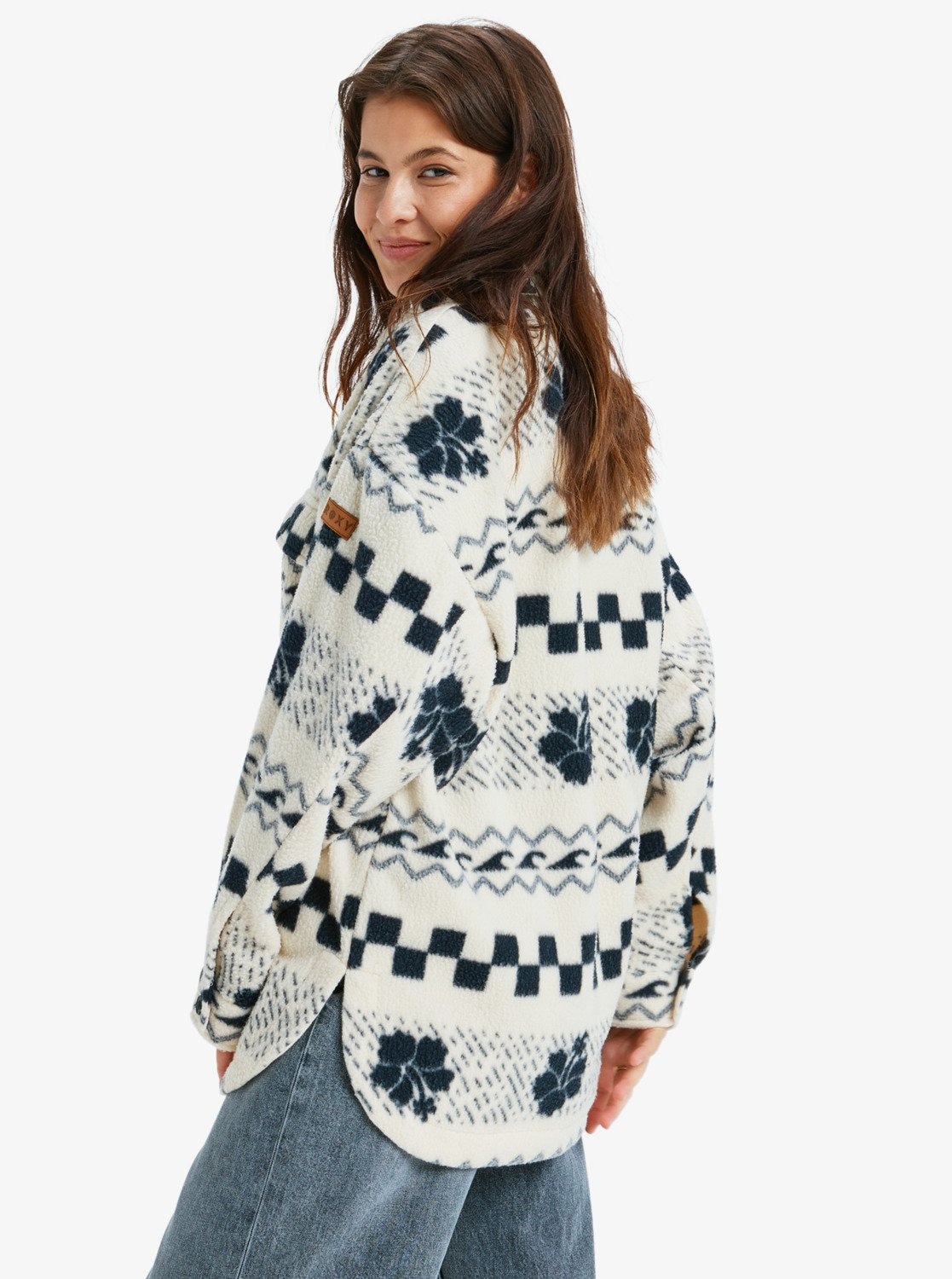 Roxy Fleecejacke »MORNING CRUSH SHACKET« mit Kapuze, aus Polyester, sportlicher Stil