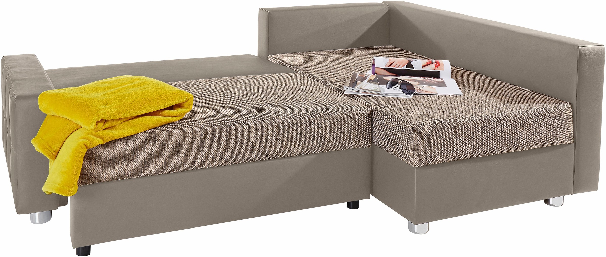 COLLECTION AB Ecksofa »Parma L-Form«, mit Bettfunktion und Federkern