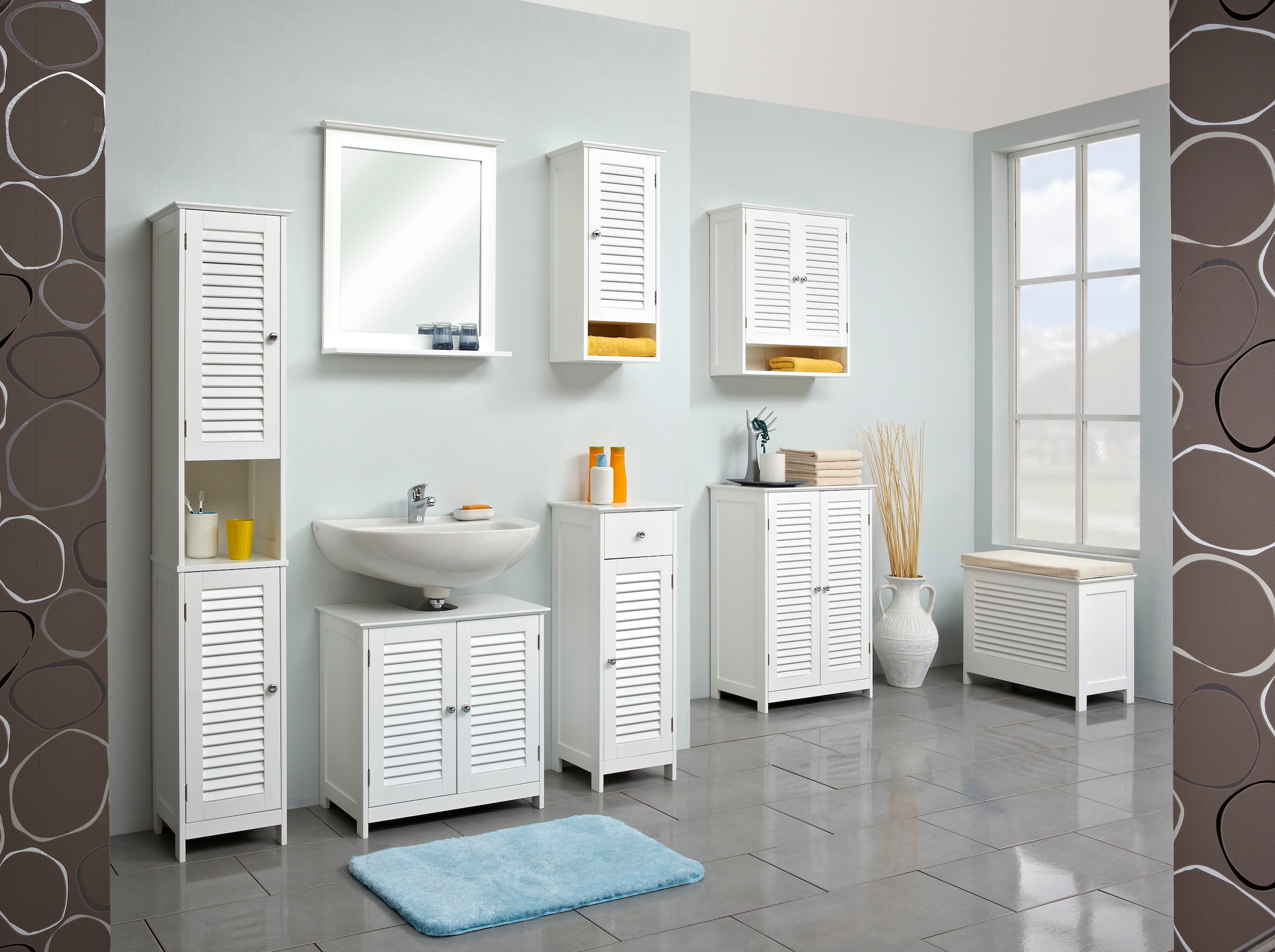 Saphir Badmöbel-Set »Quickset 928 4-teilig, Waschbeckenunterschrank mit Spiegel« 4 Stk. tlg.