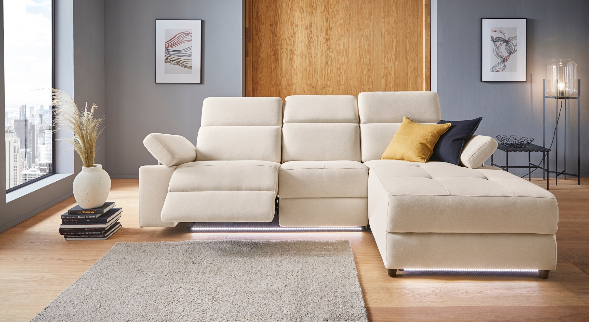 Home affaire Ecksofa »Kilado, L-Form,« mit Relaxfunktion, verstellbarer Armlehne, Kopfteilverstellung