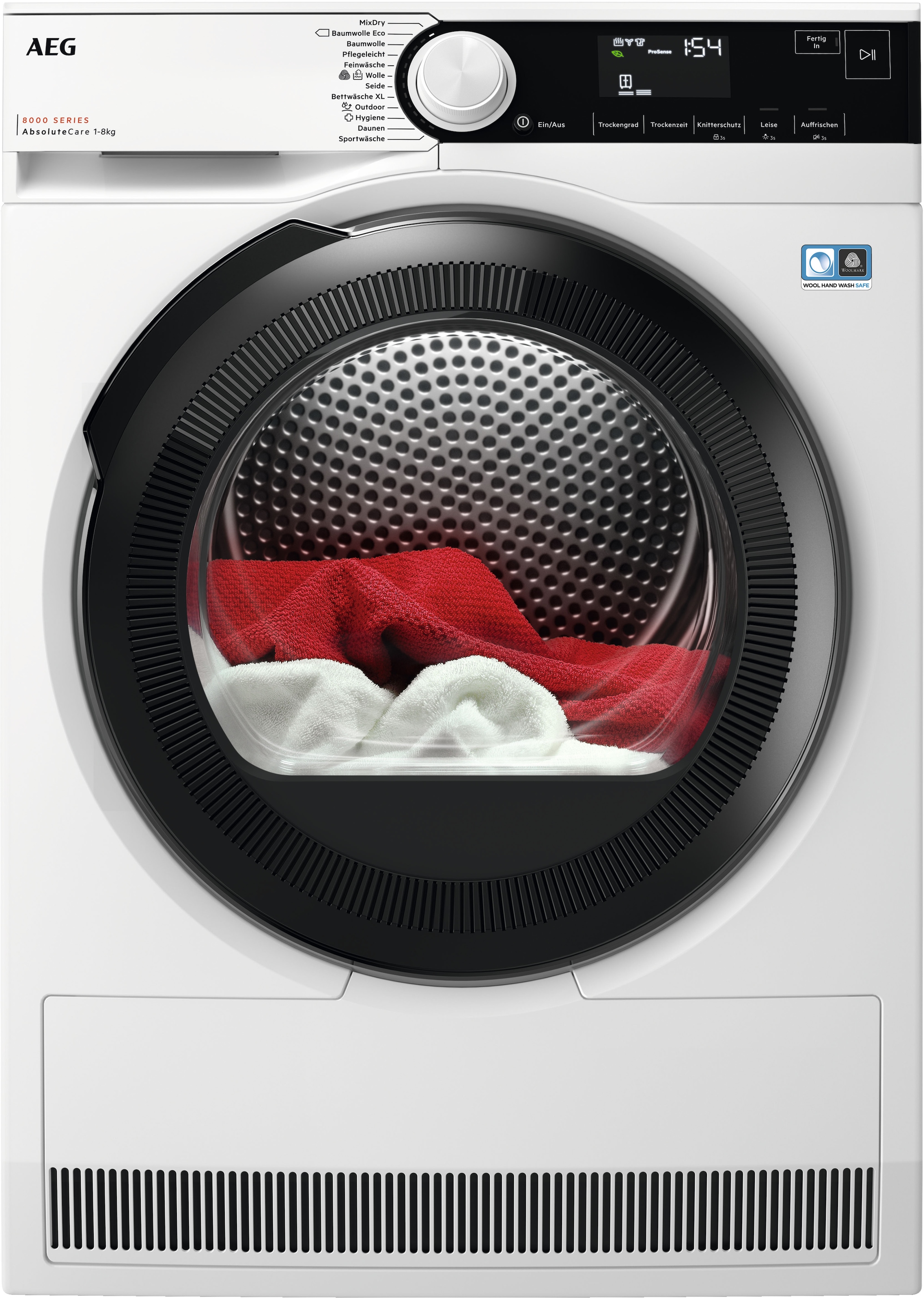 AEG Series 8000 TR8T70680 Wäschetrockner Freistehend Frontlader 8 kg Weiß