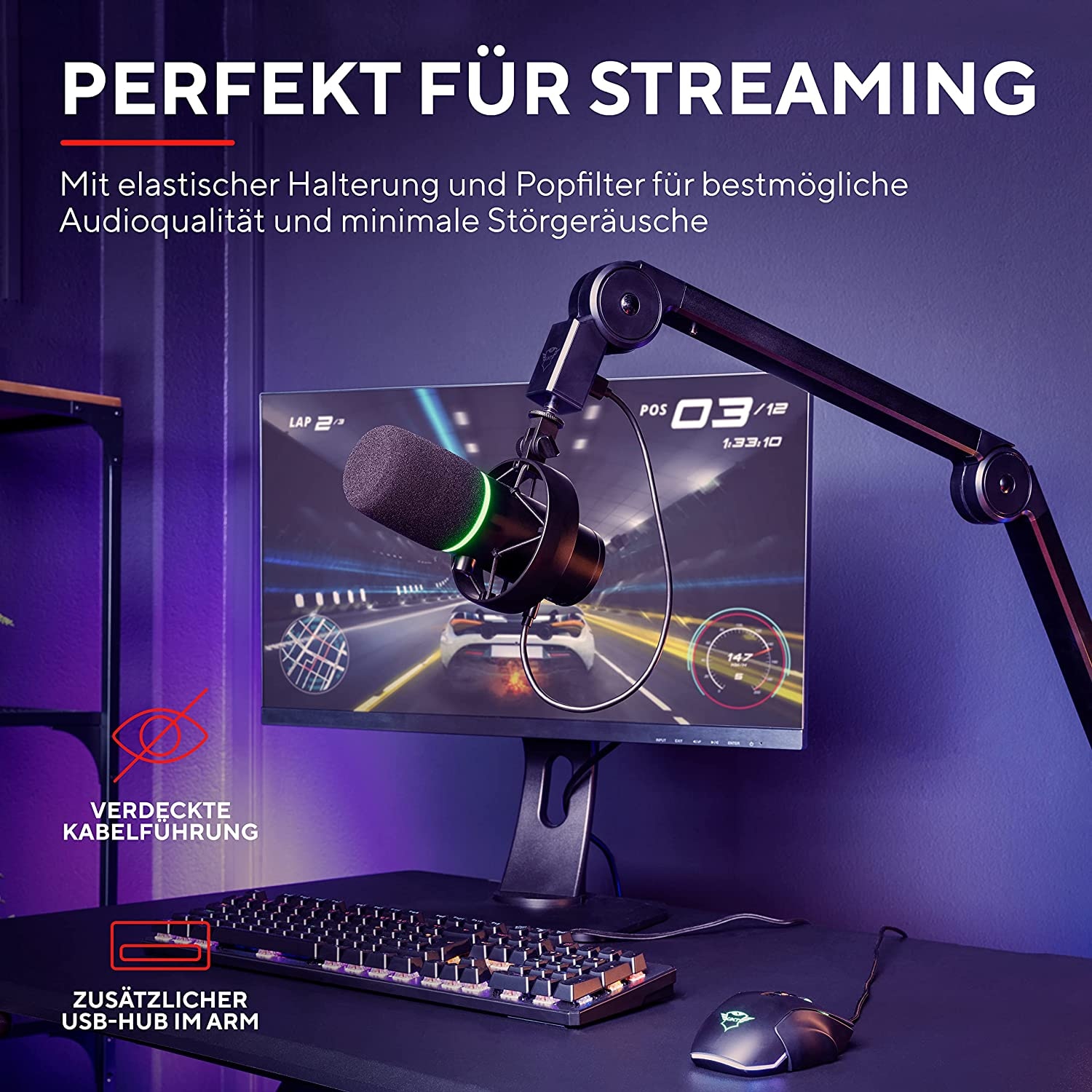 Trust Mikrofon »GXT 255+ ONYX MICROPHONE & ARM«