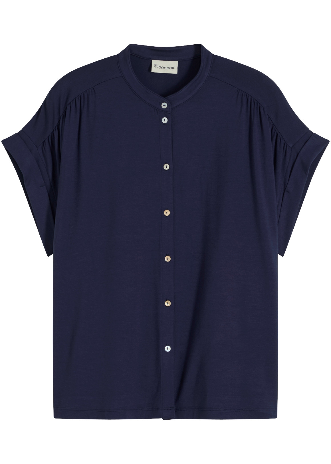 bonprix Blusenshirt aus Viskose, lässige Passform, Kurzarm, ohne Kragen, festlicher Stil