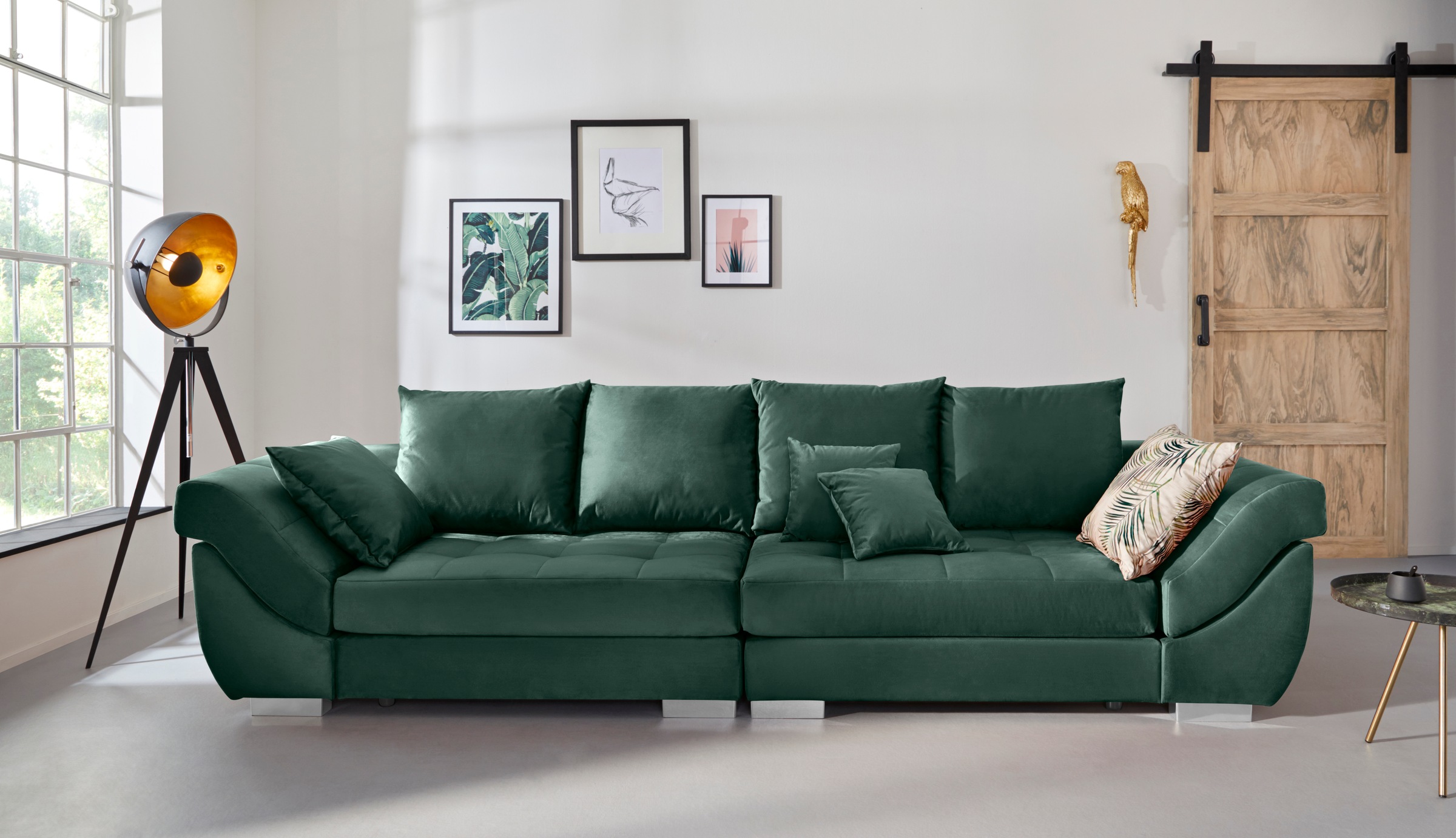 INOSIGN Big-Sofa »Rom«, Steppung im Sitzbereich, Federkern-Polsterung