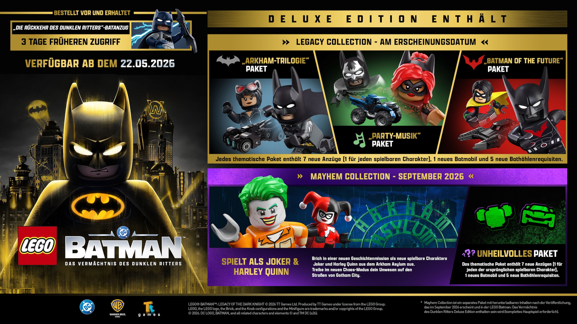 Warner Games Spielesoftware »LEGO Batman: Das Vermächtnis des dunklen Ritters Deluxe Edition« Xbox Series X