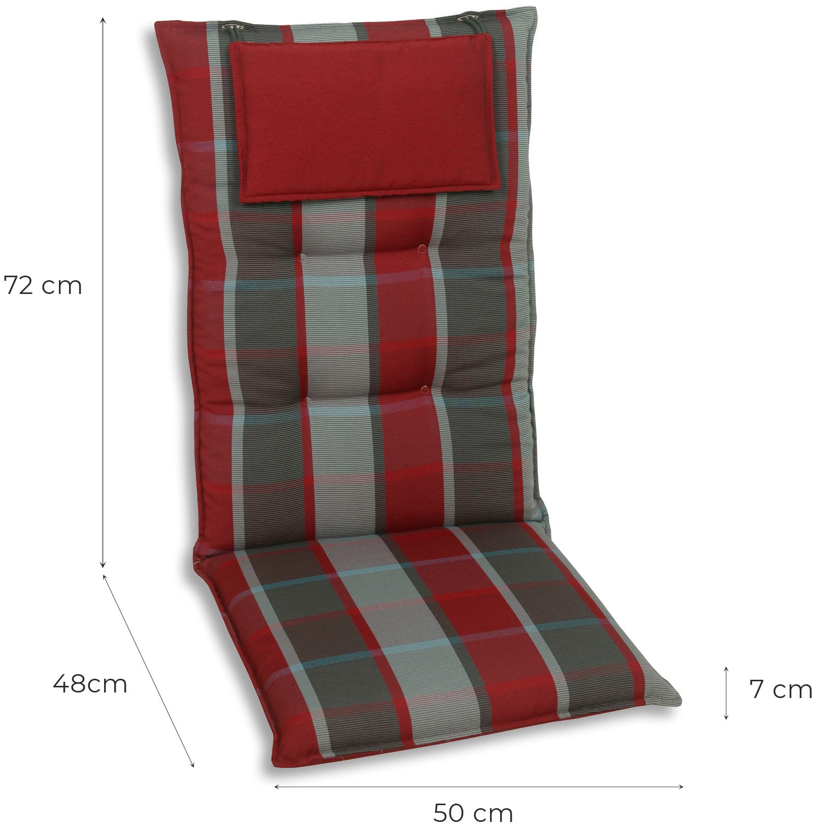 GO-DE Hochlehnerauflage »TOPSELLER!«, 50 cm x 7 cm x 120 cm