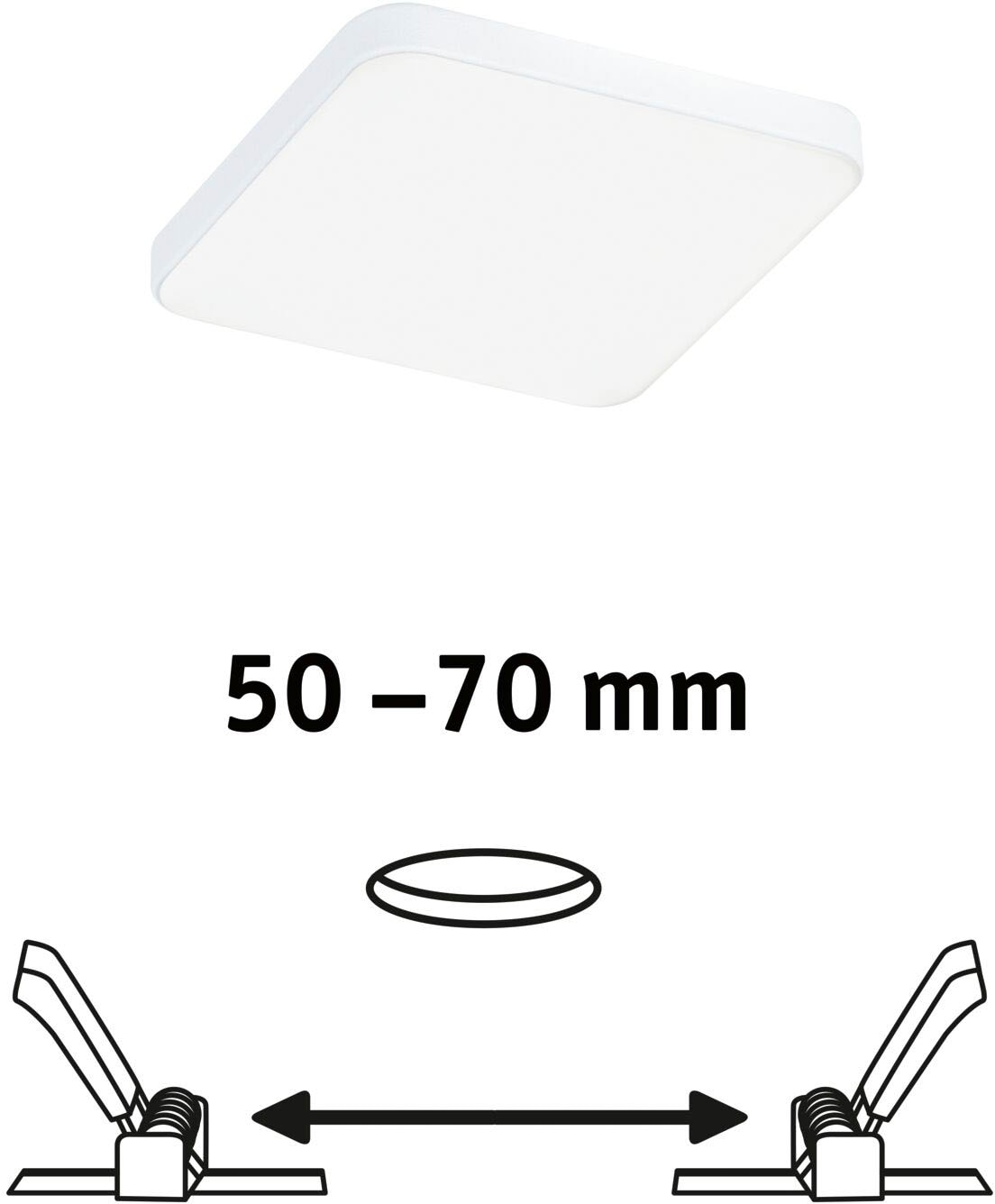 Paulmann LED Einbauleuchte »Veluna VariFit Edge IP44 eckig 90x90mm 500lm 4000K Weiß dimmbar«, 1 flammig, LED Einbaupanel IP44 eckig 90x90mm 500lm 4000K Weiß dimmbar