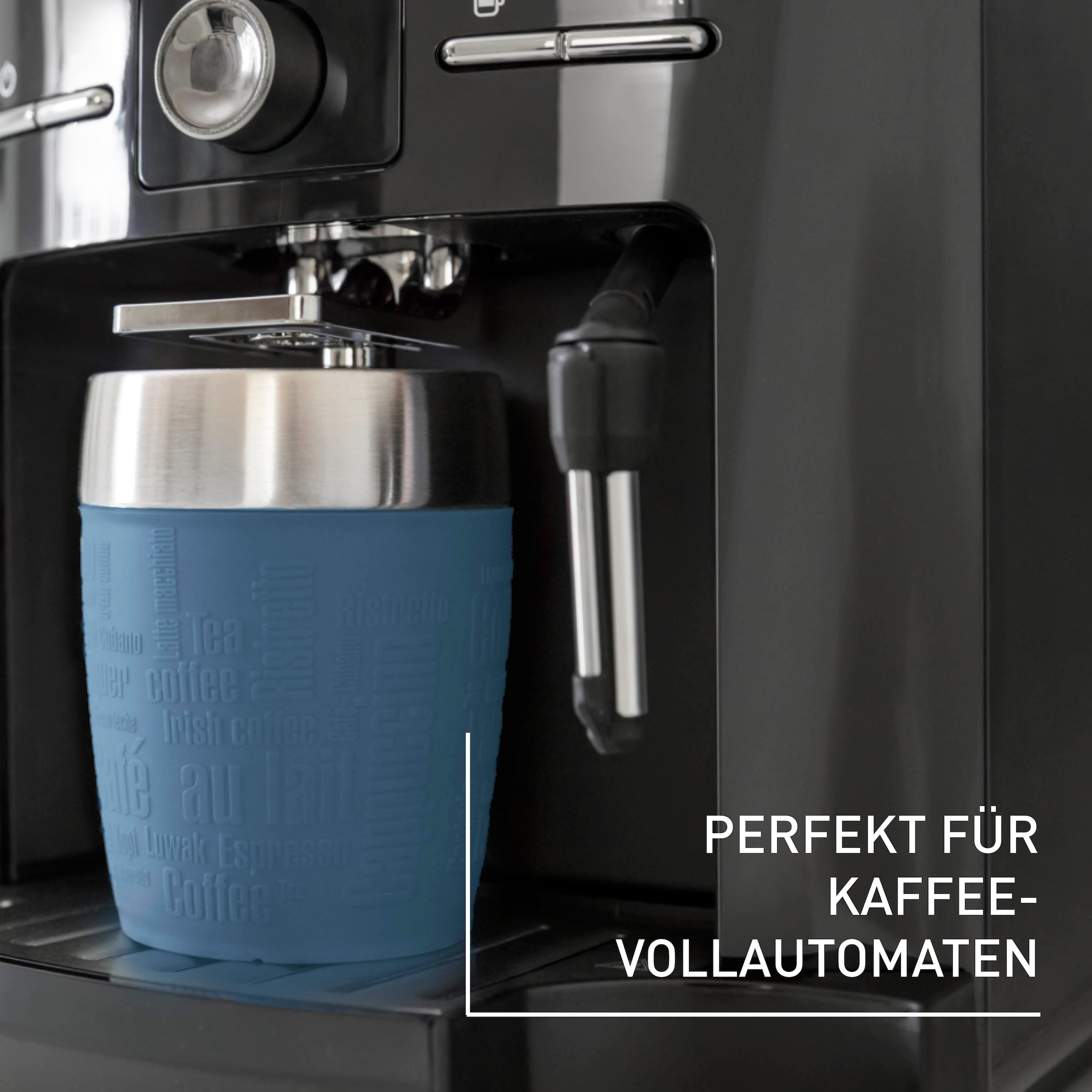 Emsa Thermobecher »Travel Cup« 0,2 Liter, Edelstahl, Trink- und Eisbecher, gummierte Manschette