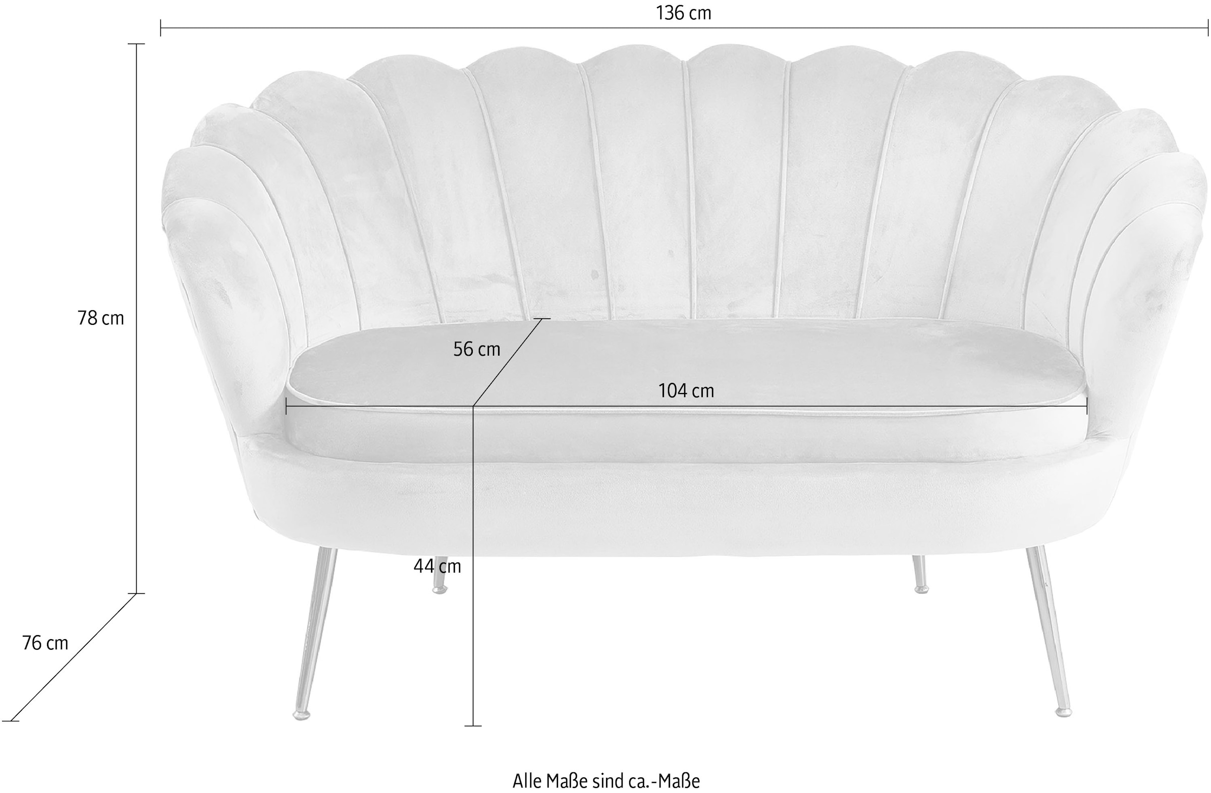 SalesFever 2-Sitzer »Clam«, extravagantes Muscheldesign, Breite 136 cm