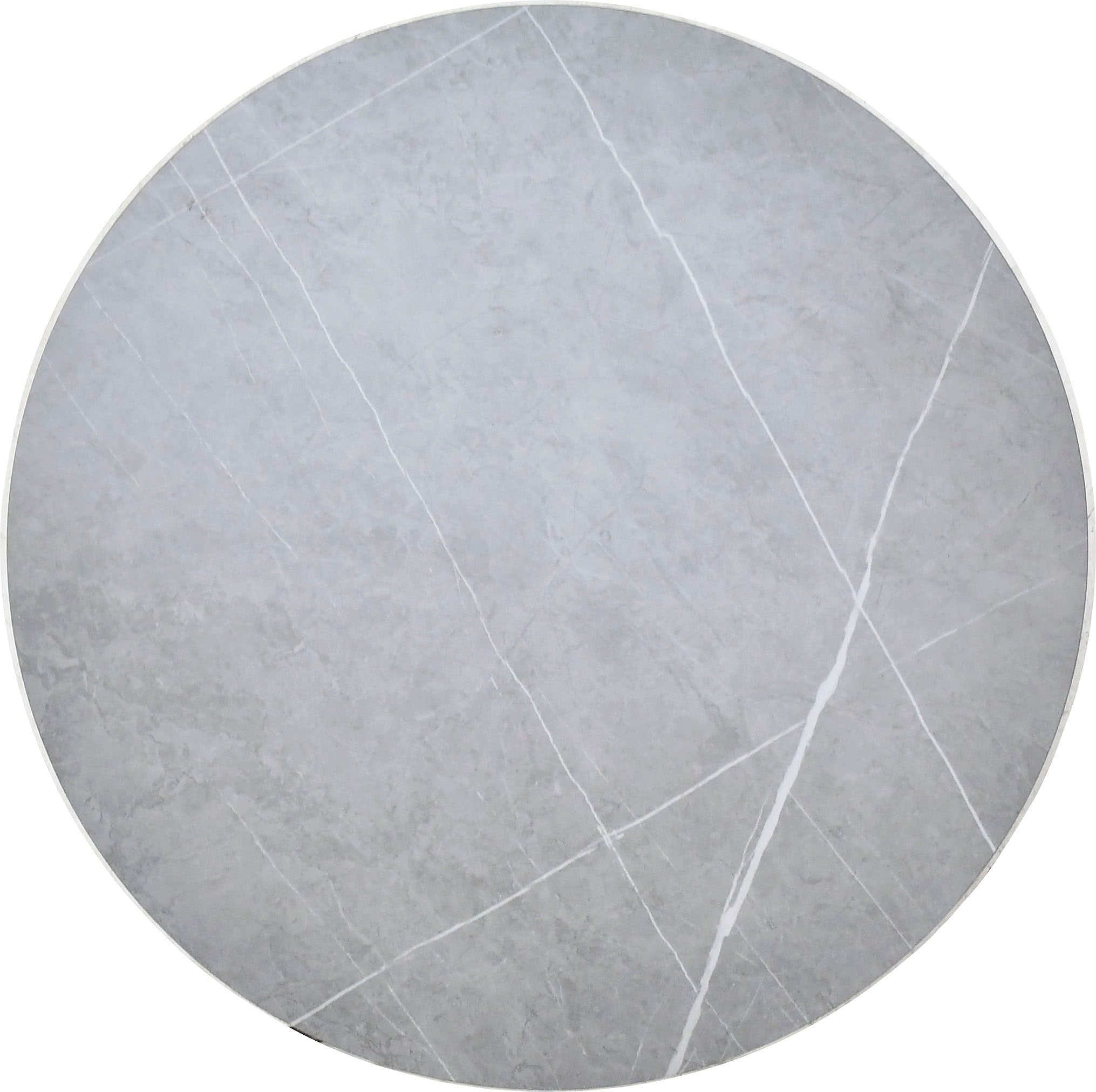 Leonique Beistelltisch »LAYLA« rund, schwarzes Gestell, Keramik, Marmoroptik