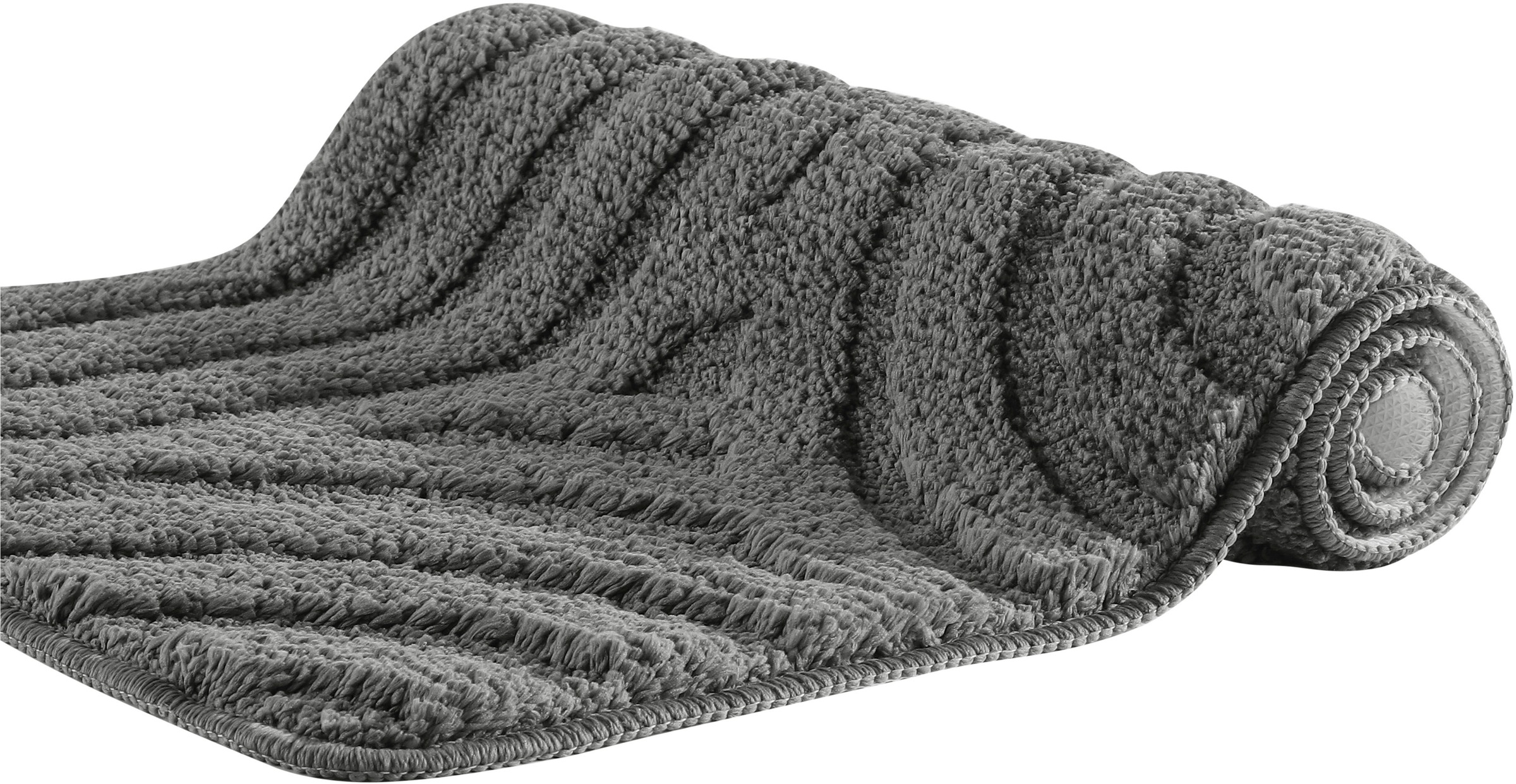 my home Badematte »Sanremo Scandi, Badvorleger, Badezimmer Teppich, Duschvorleger« Höhe 20 mm rutschhemmend beschichtet strapazierfähig Badteppich, Uni Farben, Hoch-Tief-Effekt, modernes Muster, Boho