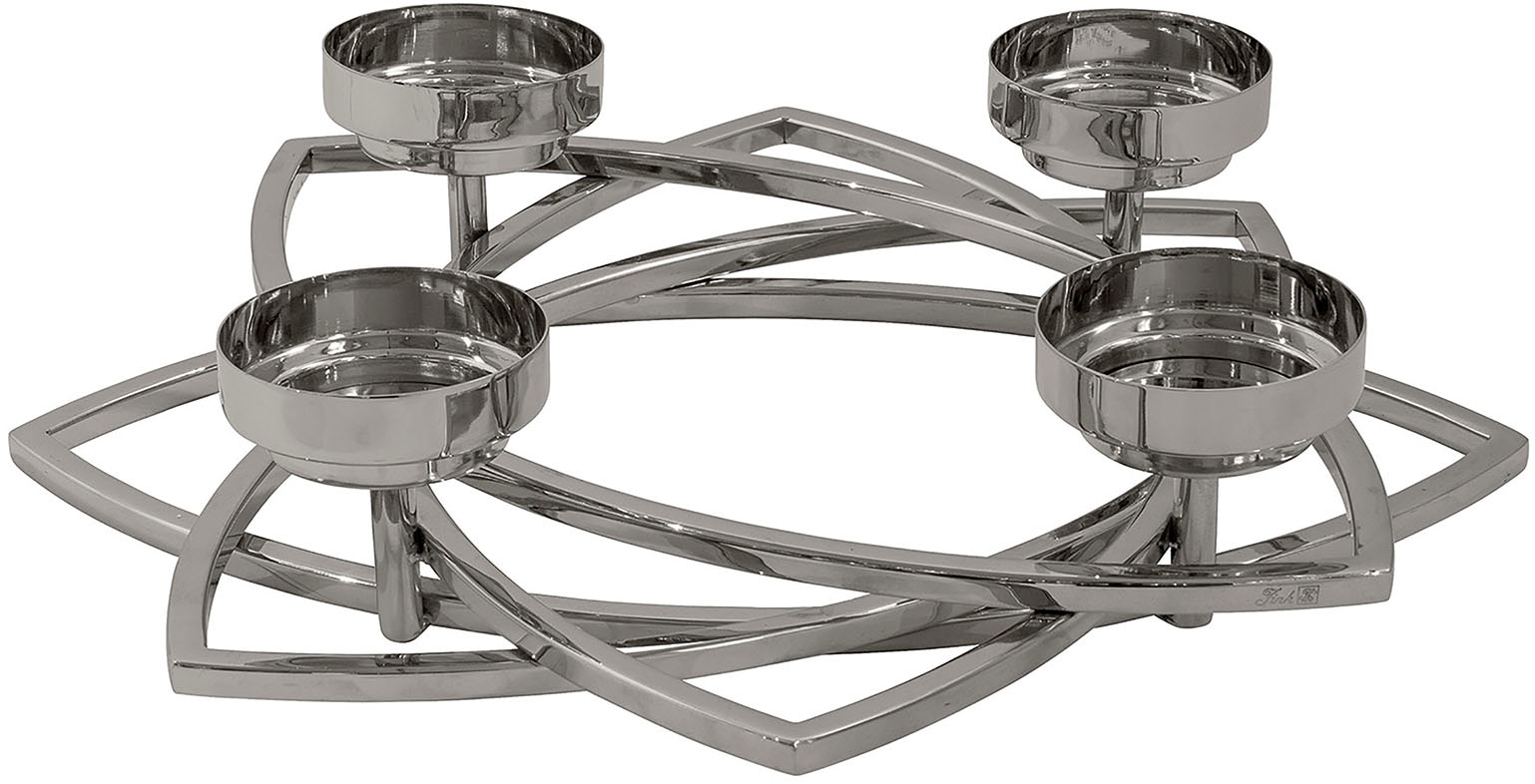 Fink Kerzenleuchter »ZAPPORA« Adventskranz, Leuchterkranz, 4-flammig, vernickelt