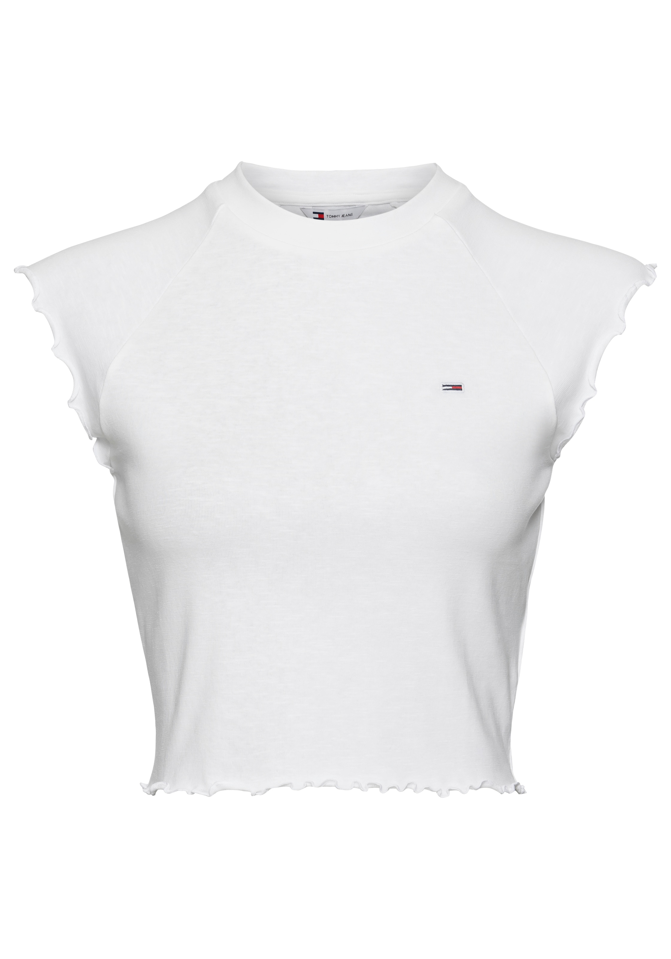 Tommy Jeans T-Shirt »TJW SLIM CRP BABYLOCK RIB TEE«, mit gewelltem Abschlüssen am Ärmel & Saum