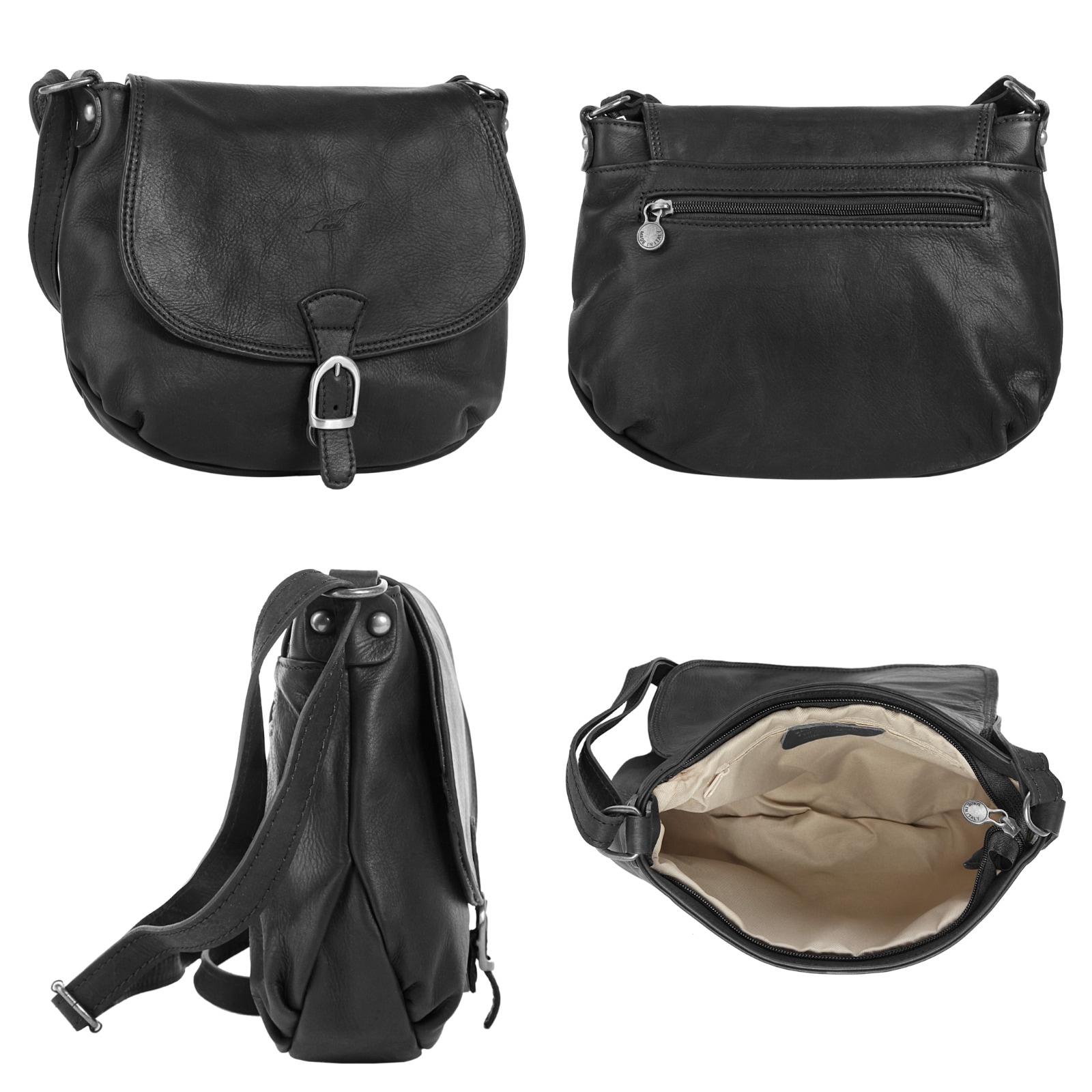 Samantha Look Umhängetasche echt Leder, Made in Italy