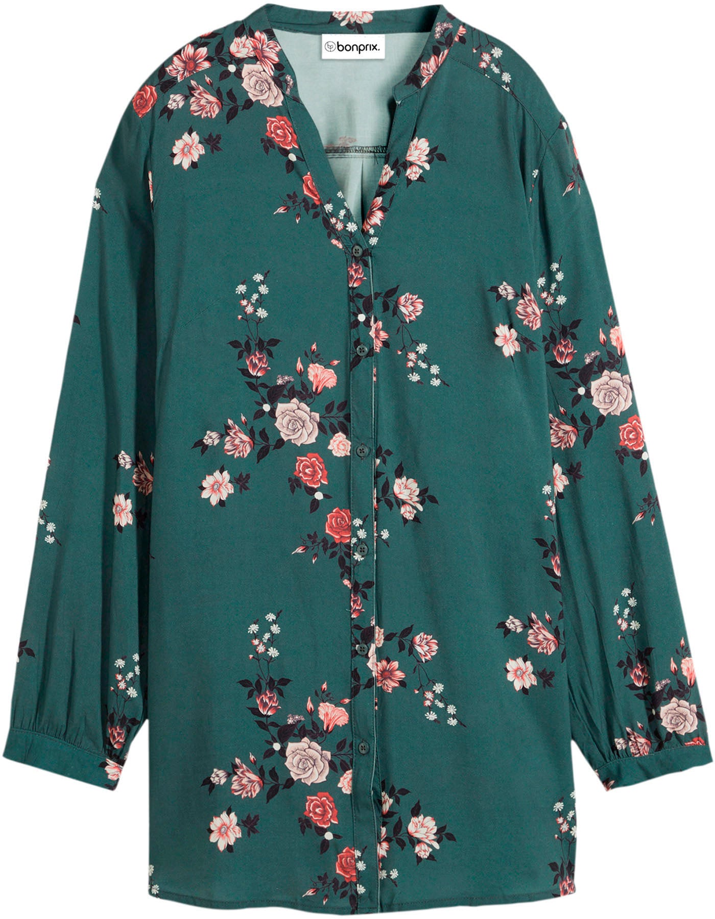 bonprix Longbluse lockere Passform, aus Viskose, fließender Stoff, Casual Stil