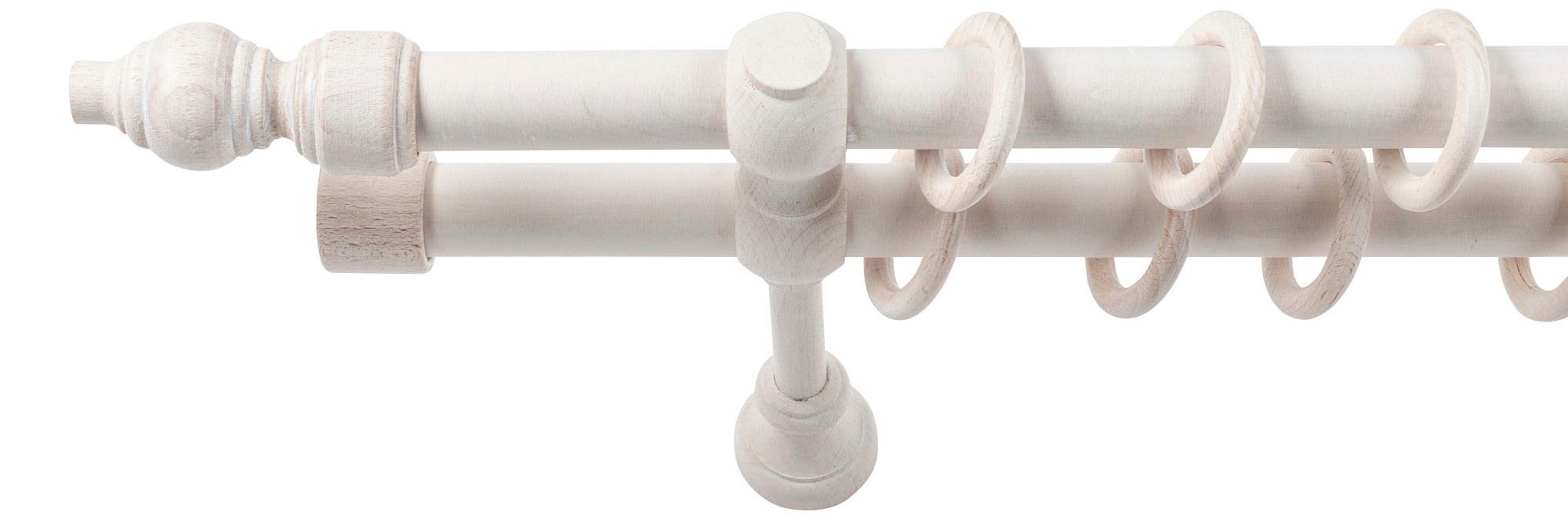 SN DECO GROUP Gardinenstange »Filigrano«, 2 läufig-läufig, Fixmaß, 28 mm, Holz, verschiedene Längen und Farben, Komplettset