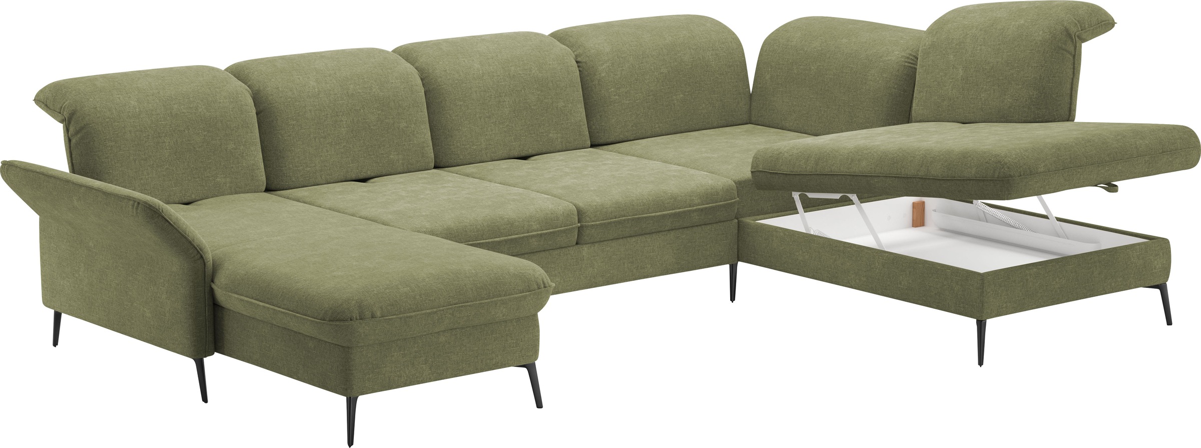 sit&more Wohnlandschaft »Emely, inkl. Sitztiefenverstellung«, wahlweise mit Bettfunktion,Bettkasten,Kopf- & Armteilverstellung