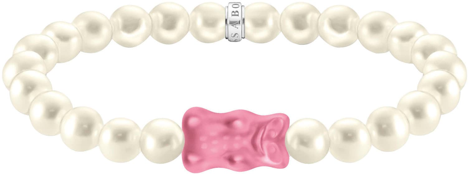 THOMAS SABO Armband »THOMAS SABO x HARIBO Schmuck: Perlenarmband mit Goldbär« mit Kristallglas - mit Süßwasserzuchtperle