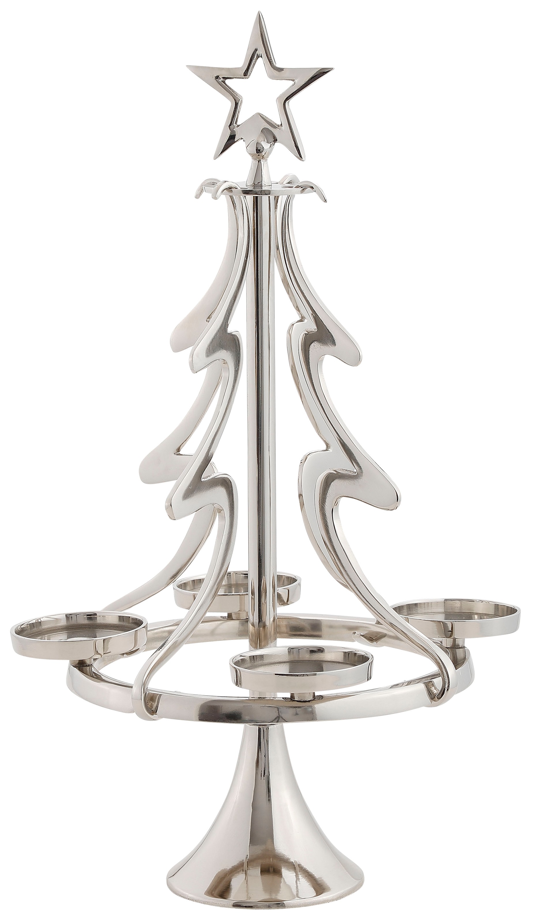 my home Adventsleuchter »Jason, Weihnachtsdeko«, St.), aus besonderen Aluminium (1 Tannenbaum im Kerzenhalter Design