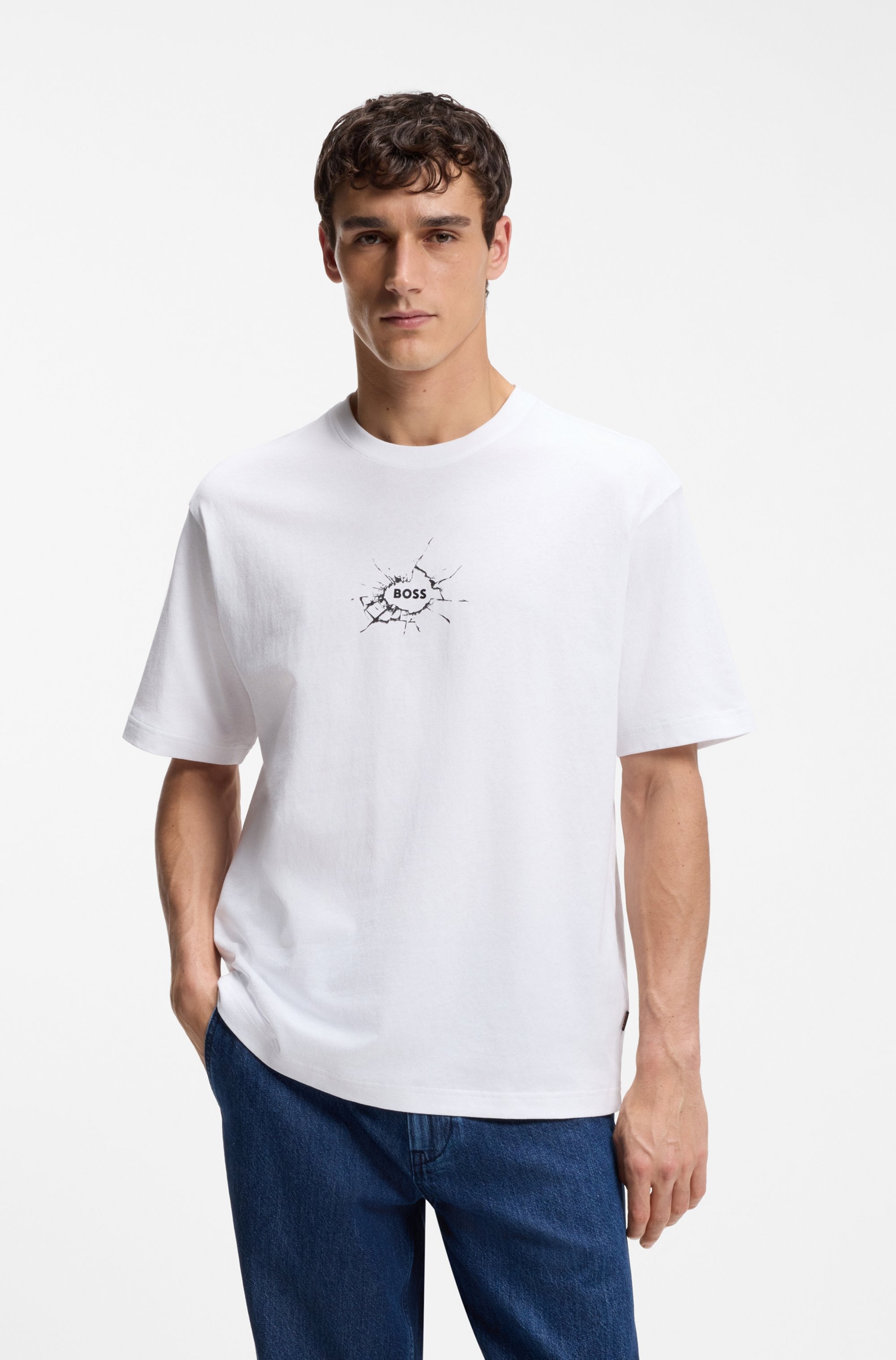 BOSS ORANGE T-Shirt »Te voyage« mit coolem Logo-Druck