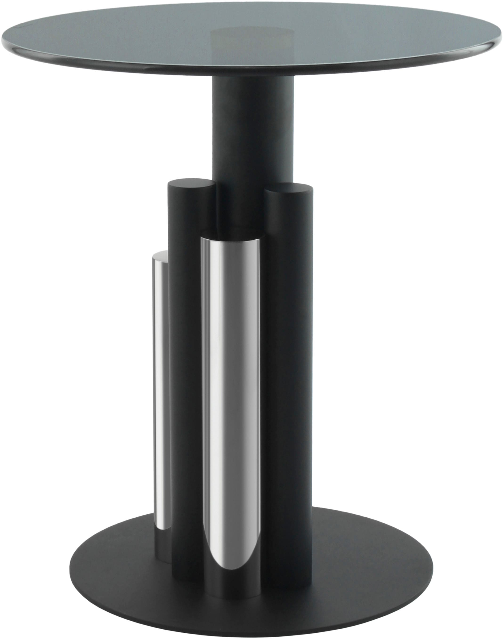 Kayoom Beistelltisch »Ontario 225, Runde  Glasplatte aus Sicherheitsglas, 100% Edelstahl« 1 Stk. tlg. Modernes Design, zweifarbiges Säulengestell, Eyecatcher Element