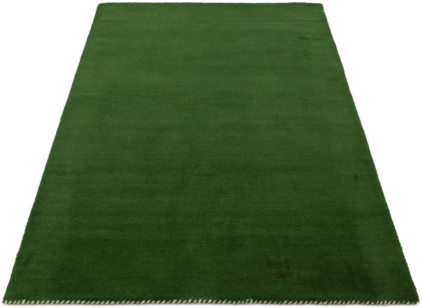 carpetfine Wollteppich »Gabbeh Lola Uni«, rechteckig, 14 mm Höhe, mit natürlichem Pflanzenmaterial von Hand gewebt, auch in Rund