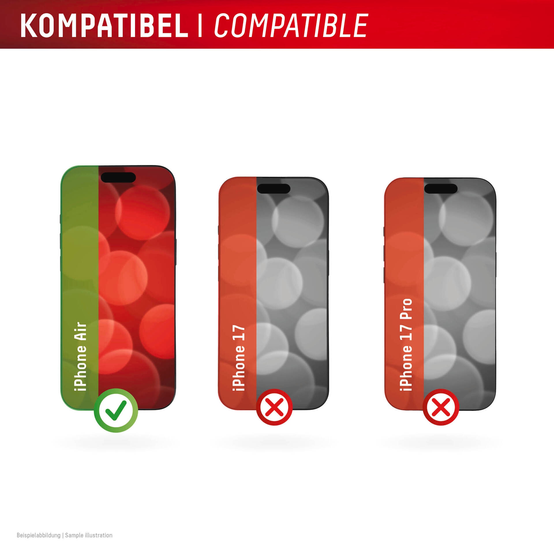 Displex Displayschutzglas »Real Glass Screen Protector inkl. Case« für Apple iPhone Air Displayschutzfolie, Schutzfolie, Bildschirmschutz, kratz- & stoßfest