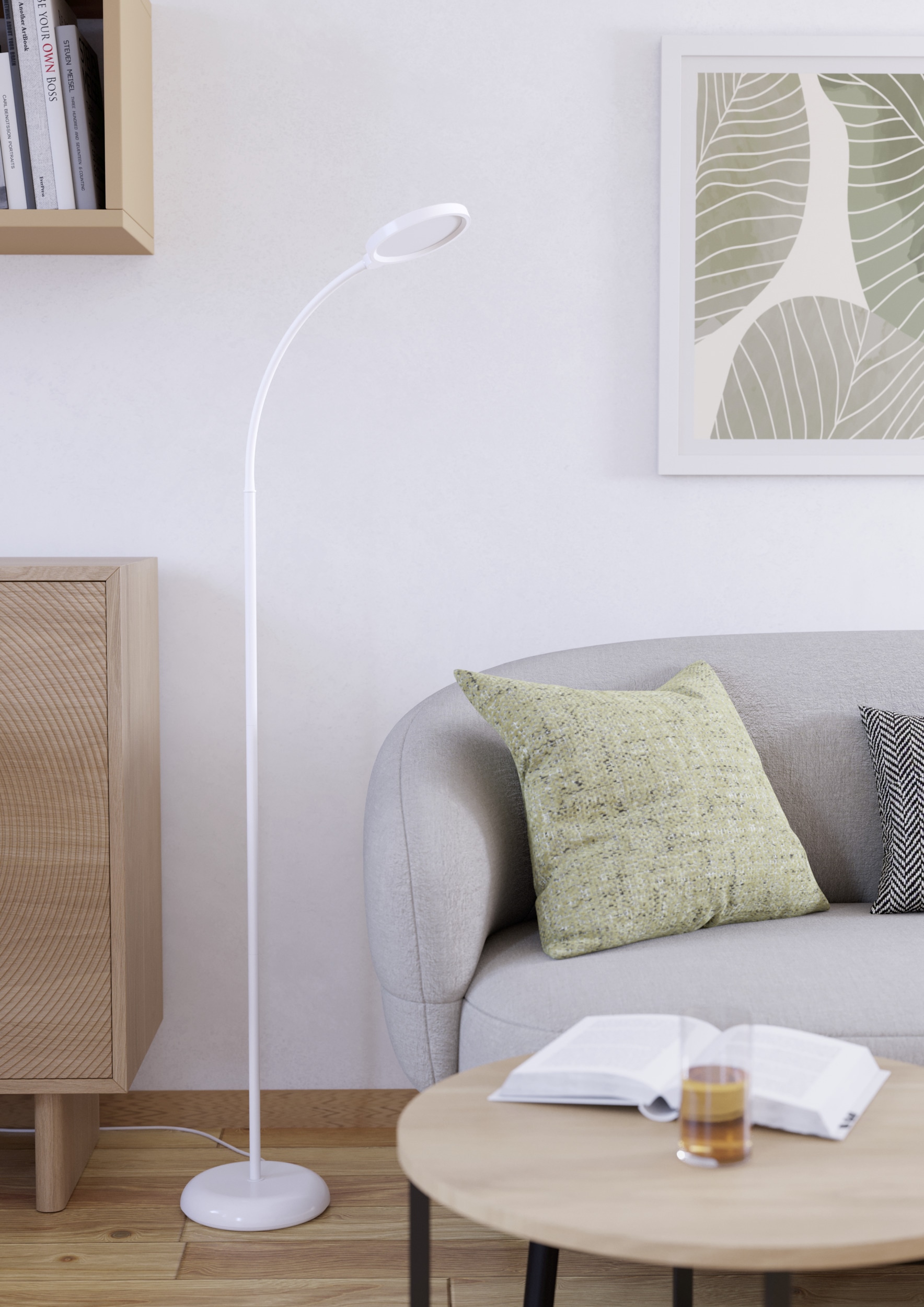 EGLO Stehlampe »LAURO Stehlampe - Kunststoff - LED - 1X5,5W - IP20« LED-Modul 1 Stk. Kaltweiß | Neutralweiß | Warmweiß Standleuchte, Wohnzimmer, Schlafzimmer, Esszimmer, L45 x B21 x H132 cm