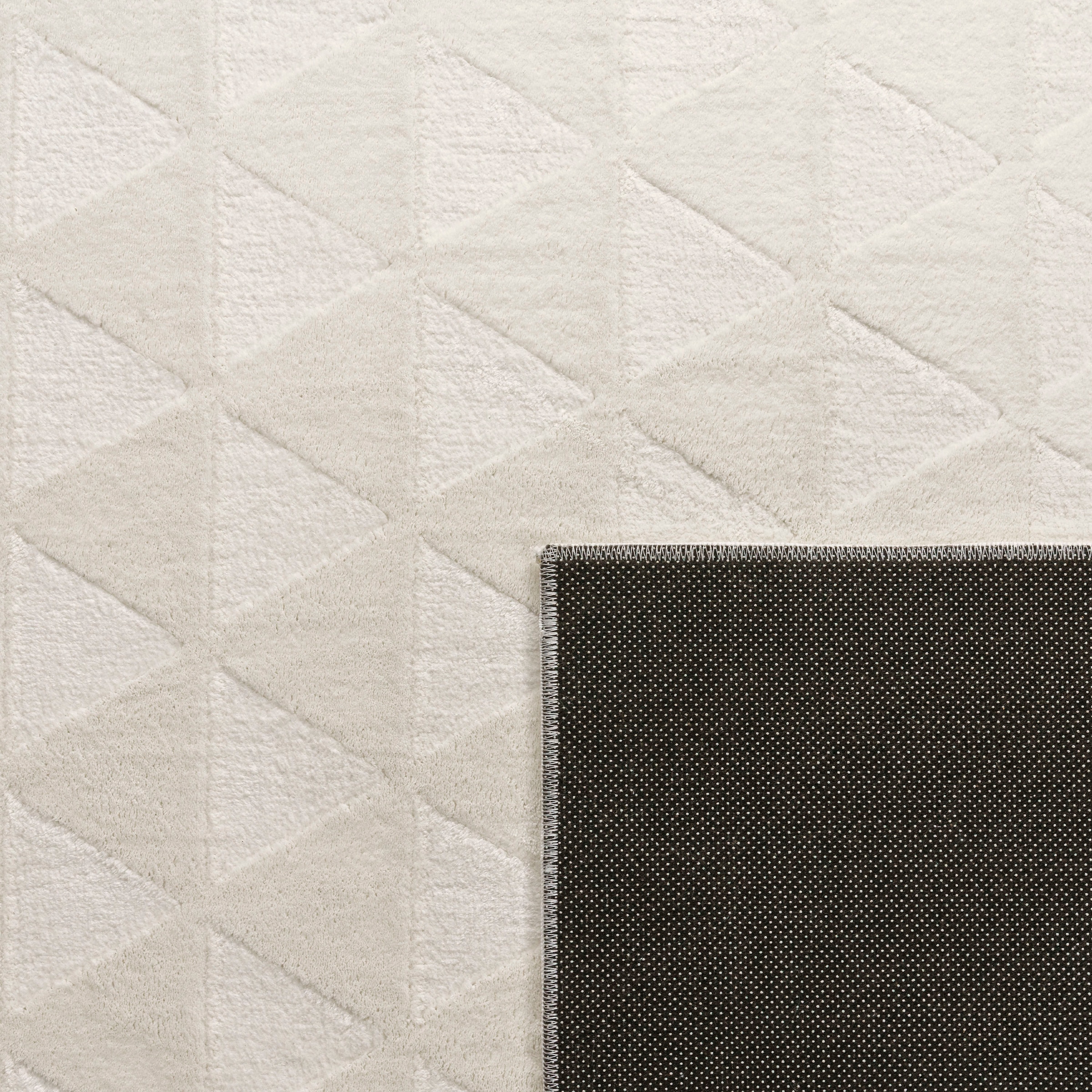 Paco Home Teppich »Haarlem 942«, rechteckig, 10 mm Höhe, Kurzflor, Uni Farben, Hoch-Tief Effekt, geometrisch, weich & kuschelig