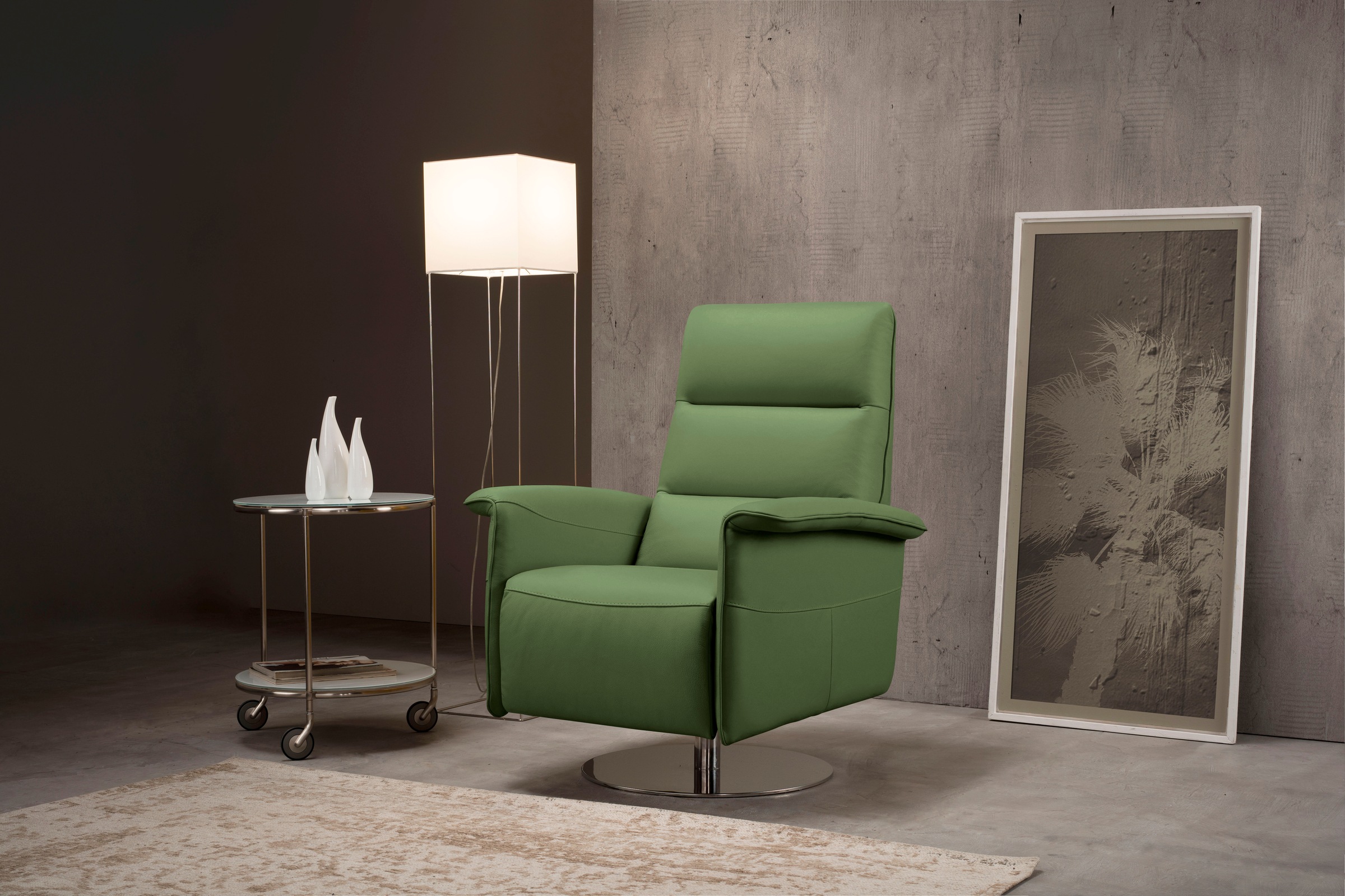 Egoitaliano Sessel "Kelly Designsessel, Clubsessel & Relaxsessel, bequem, zeitlos elegant" drehbar, manuelle Relaxfunktion mit Push-Back-Mechanismus