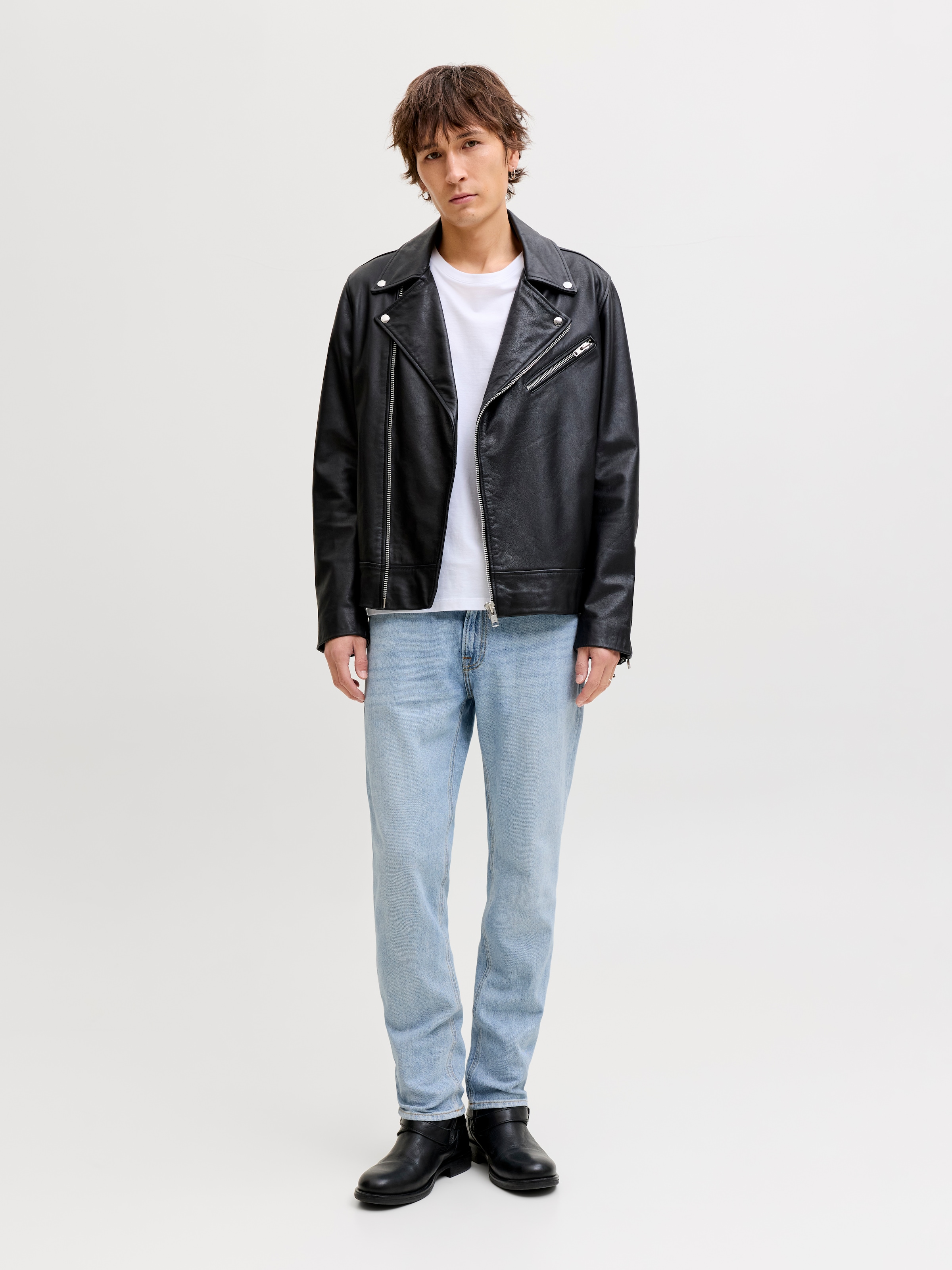 Jack & Jones Regular-fit-Jeans »JJICLARK im Used-Look, Stretchkomfort und niedrige Leibhöhe« Baumwollmischung, regular fit