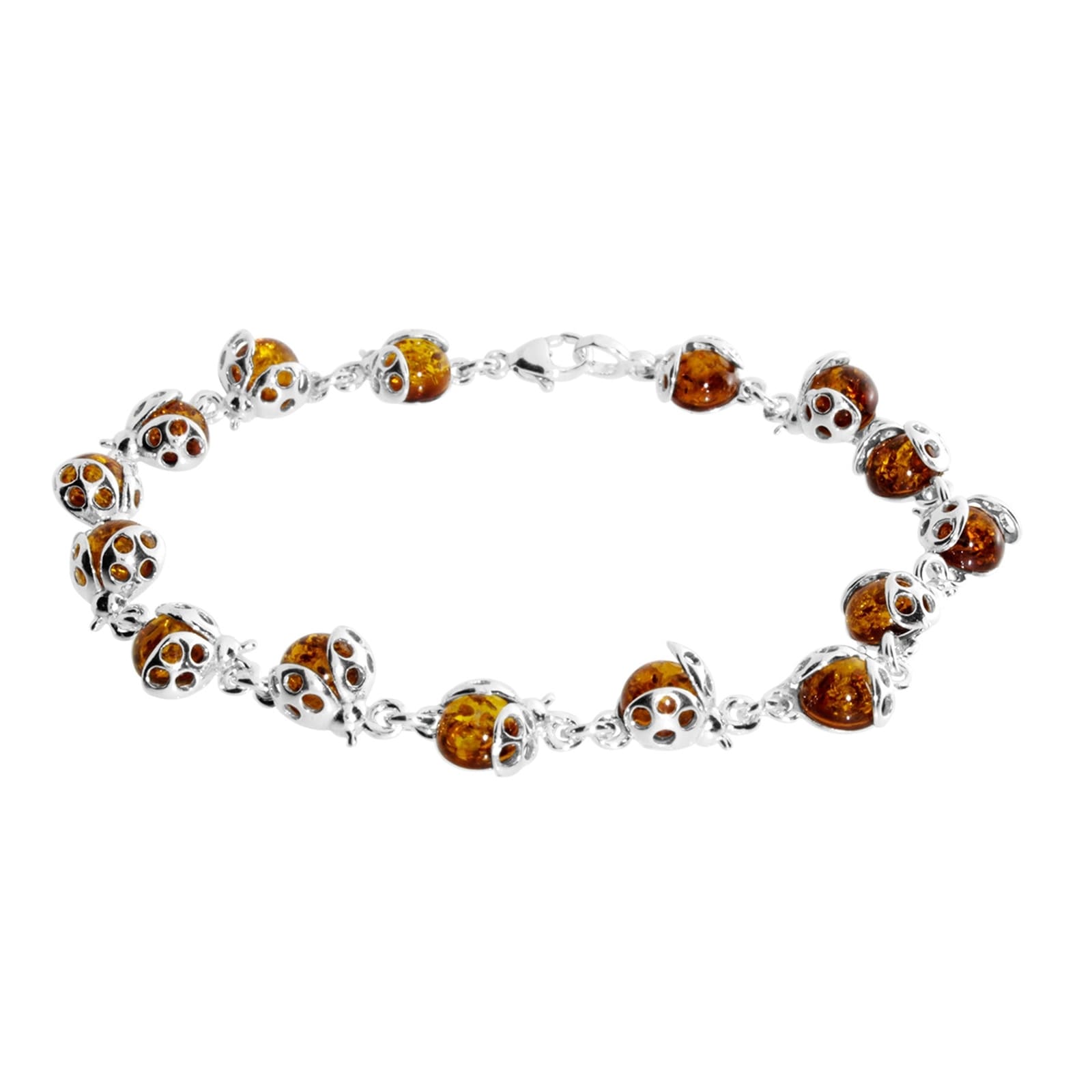 OSTSEE-SCHMUCK Armband »- Marienkäfer - Silber 925/000 - Bernstein«