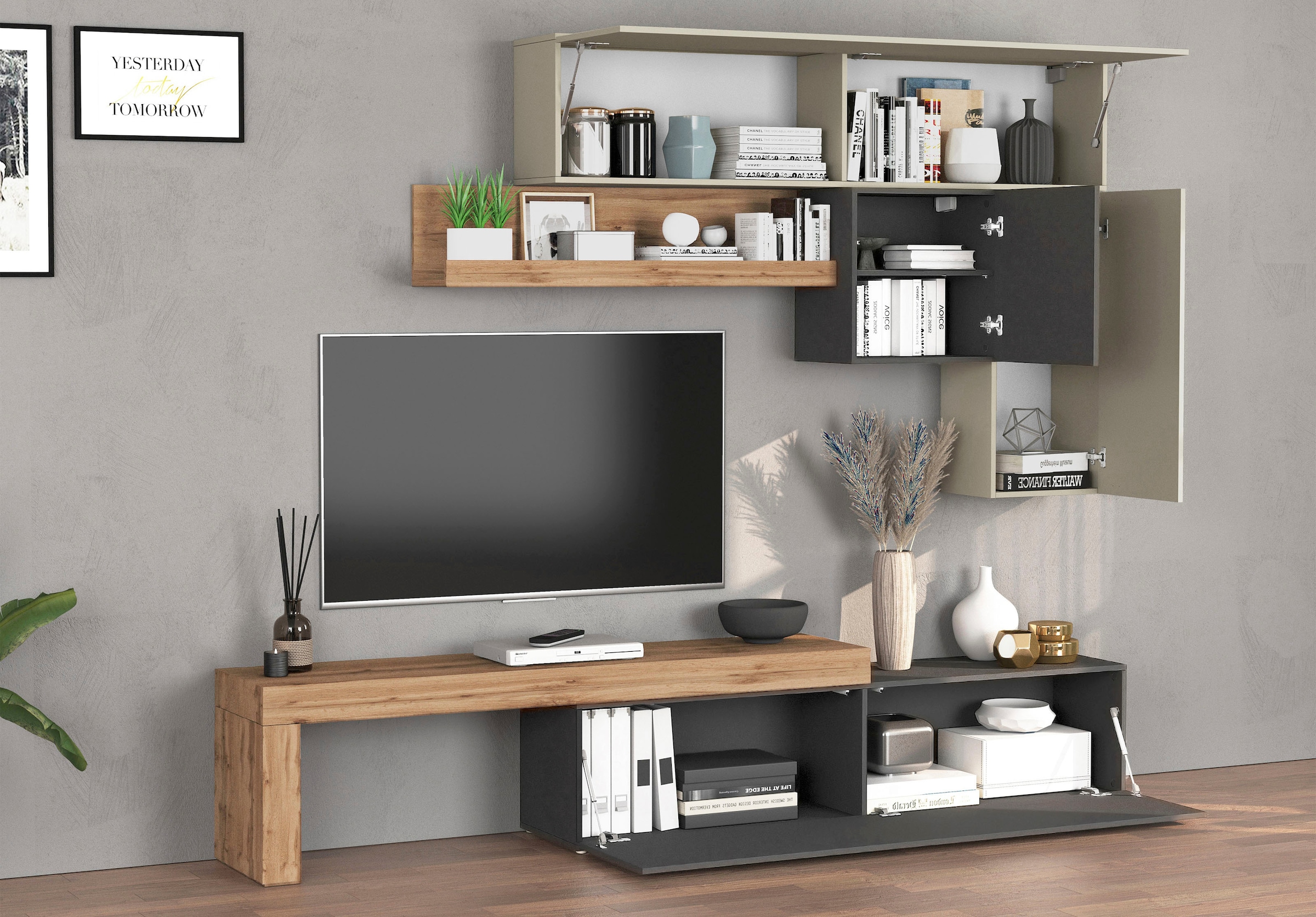 INOSIGN Wohnwand »Chronos Wohnwand, Medienwand, 5-er set« Set, 5 Stk. tlg.